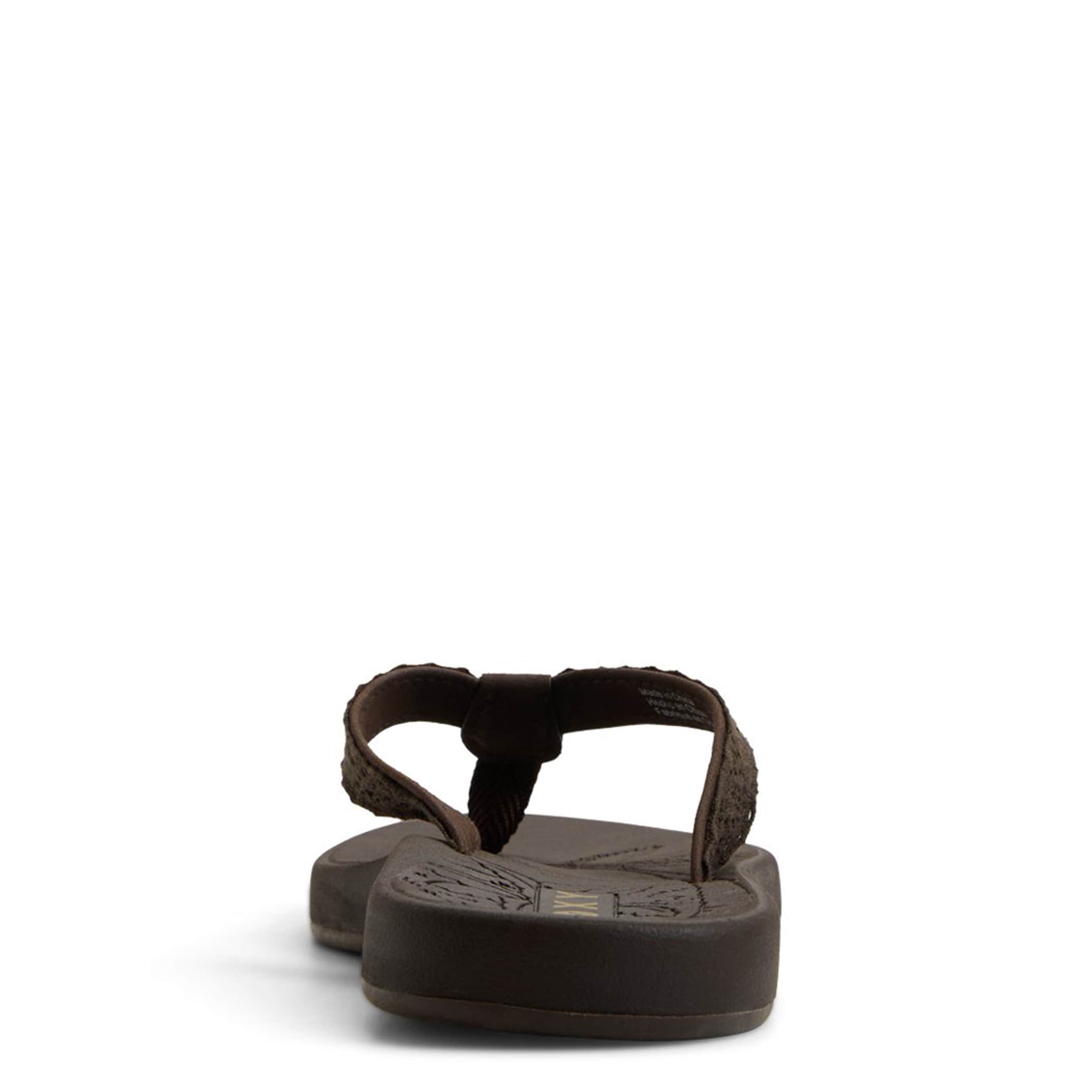 ROXY-WOMENS GIANNA II FLIP FLOP SANDAL-DARK BROWN & 