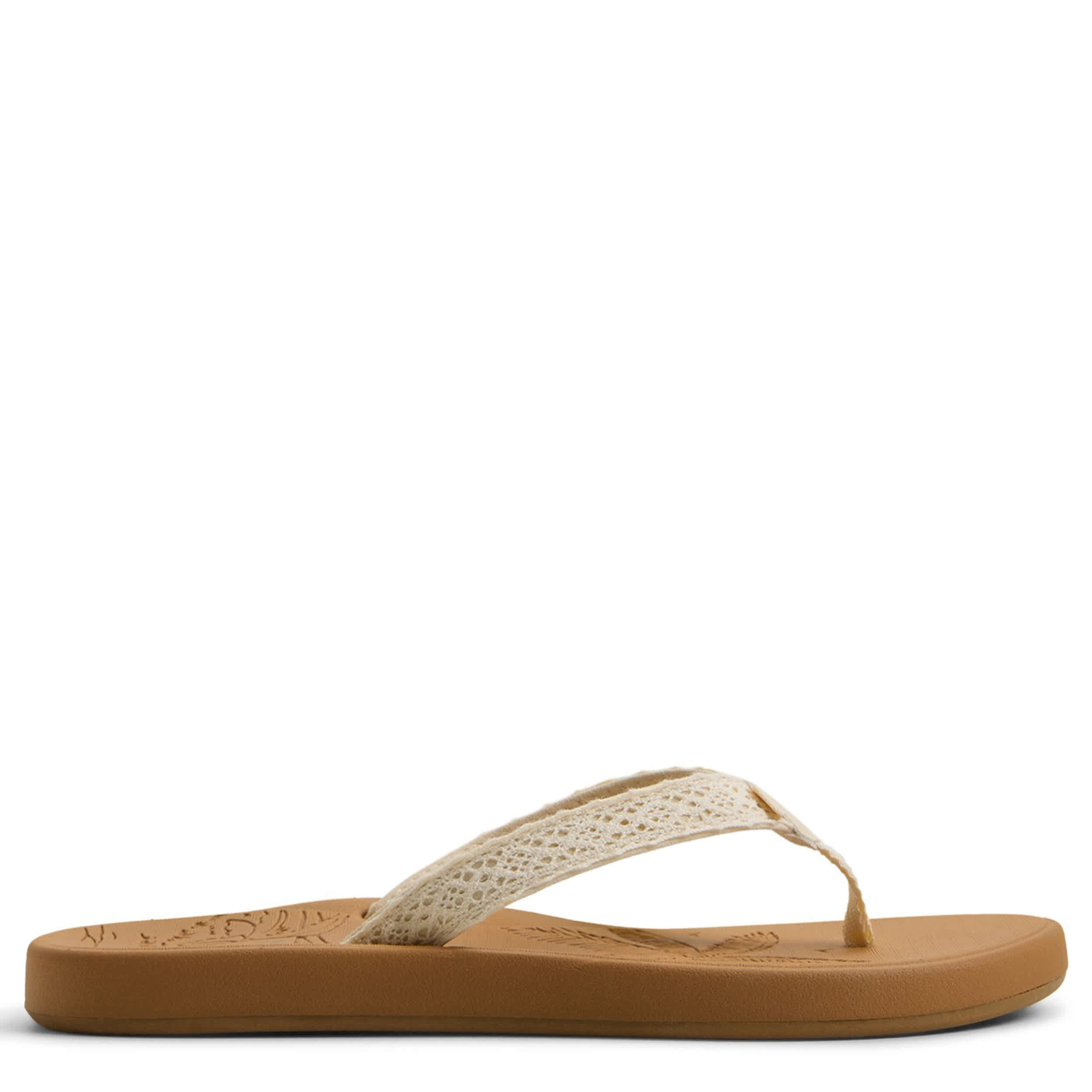 ROXY-WOMENS GIANNA II FLIP FLOP SANDAL-IVORY & 