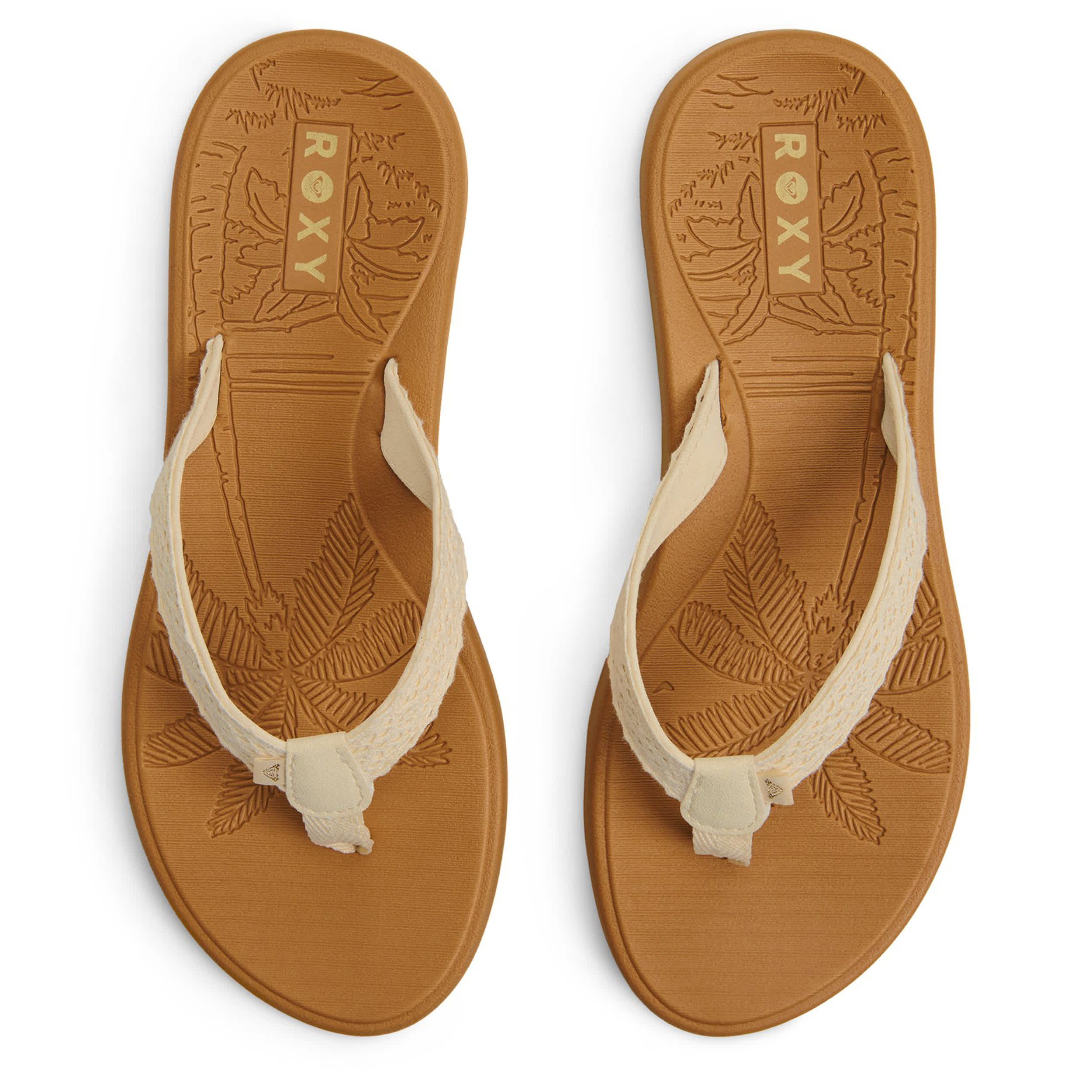 ROXY-WOMENS GIANNA II FLIP FLOP SANDAL-IVORY & 