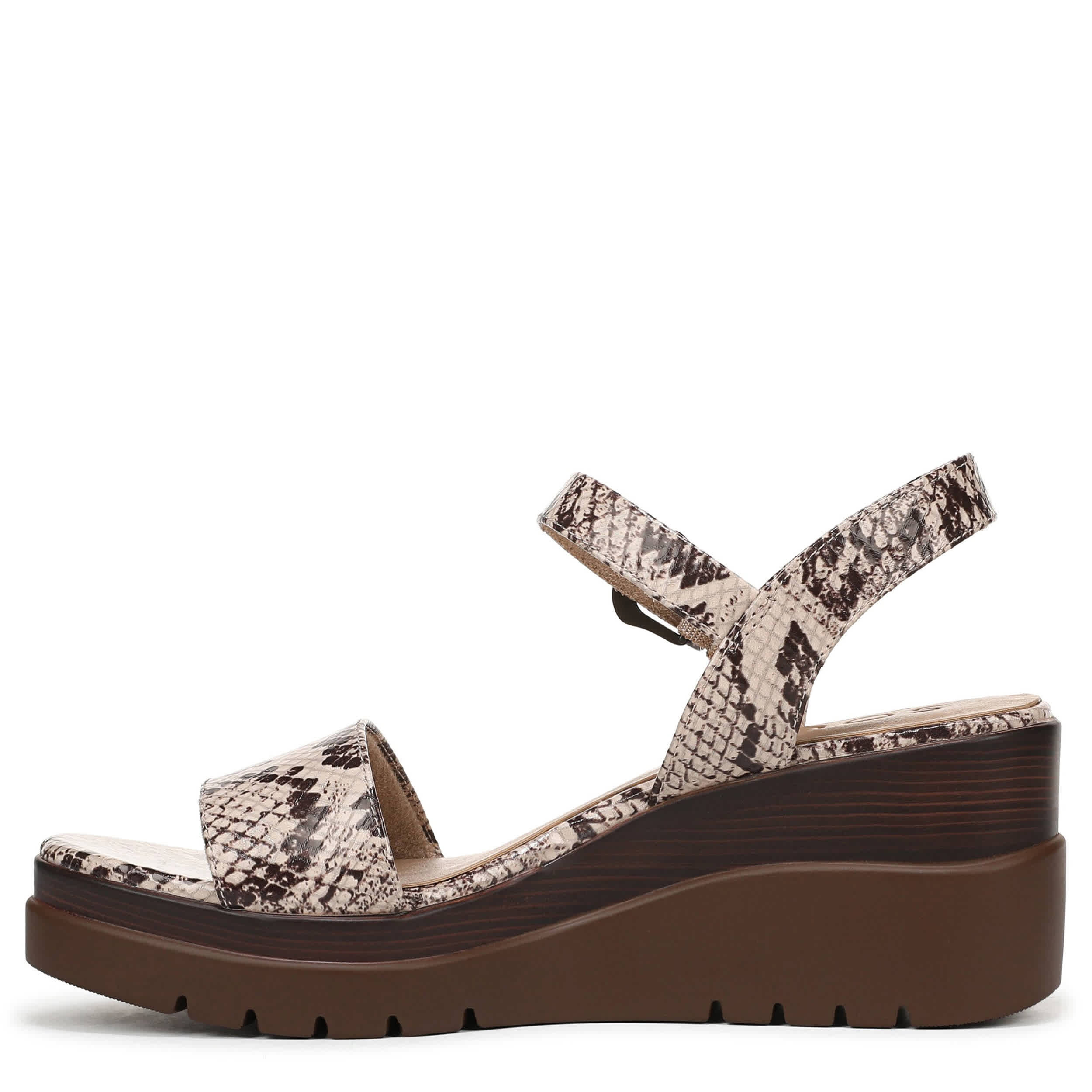 NATURAL SOUL BY NATURALIZER-WOMENS GRACIELA WEDGE SANDAL-BEIGE & SNAKE