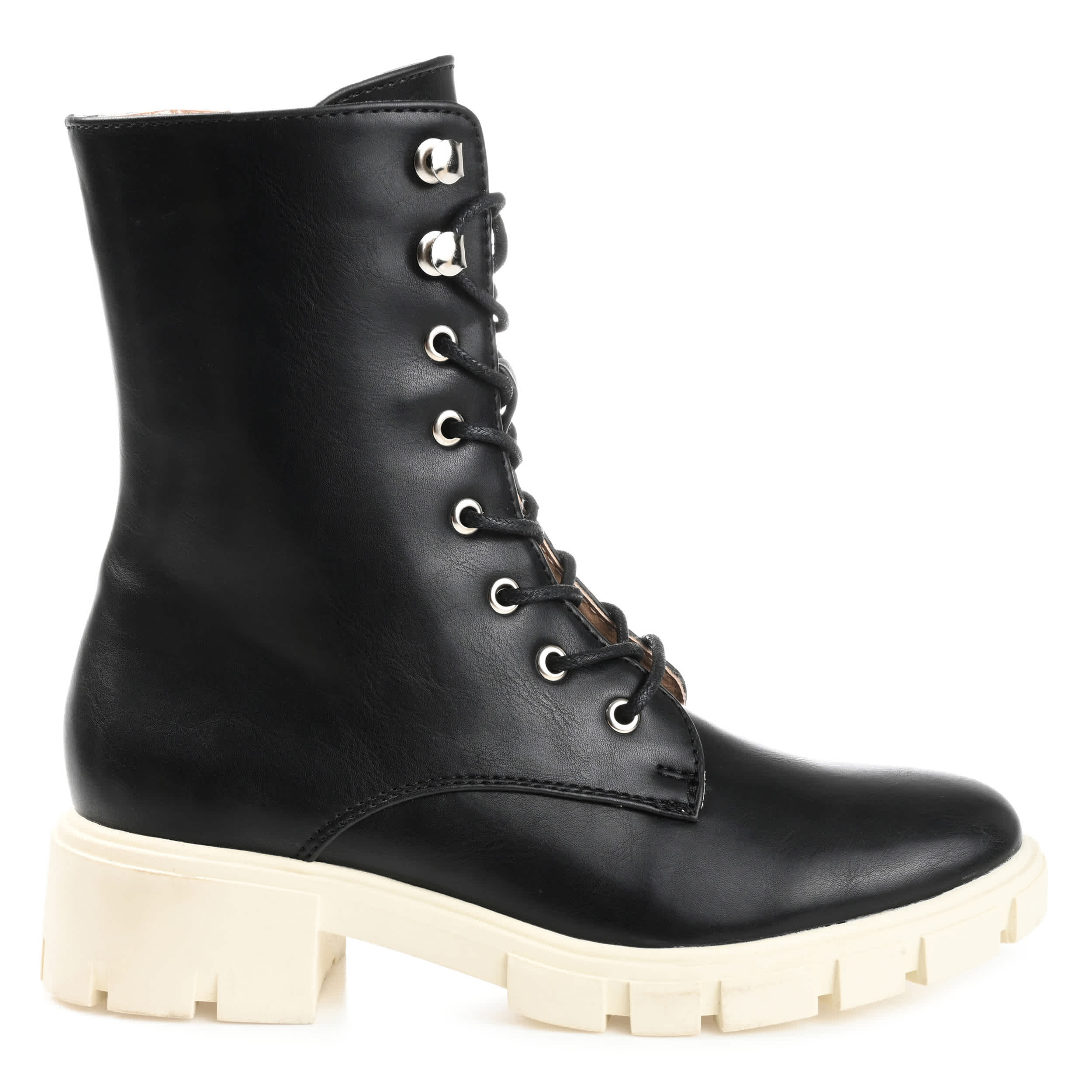 JOURNEE COLLECTION-WOMENS MADELYNN LACE UP BOOT-BLACK & 