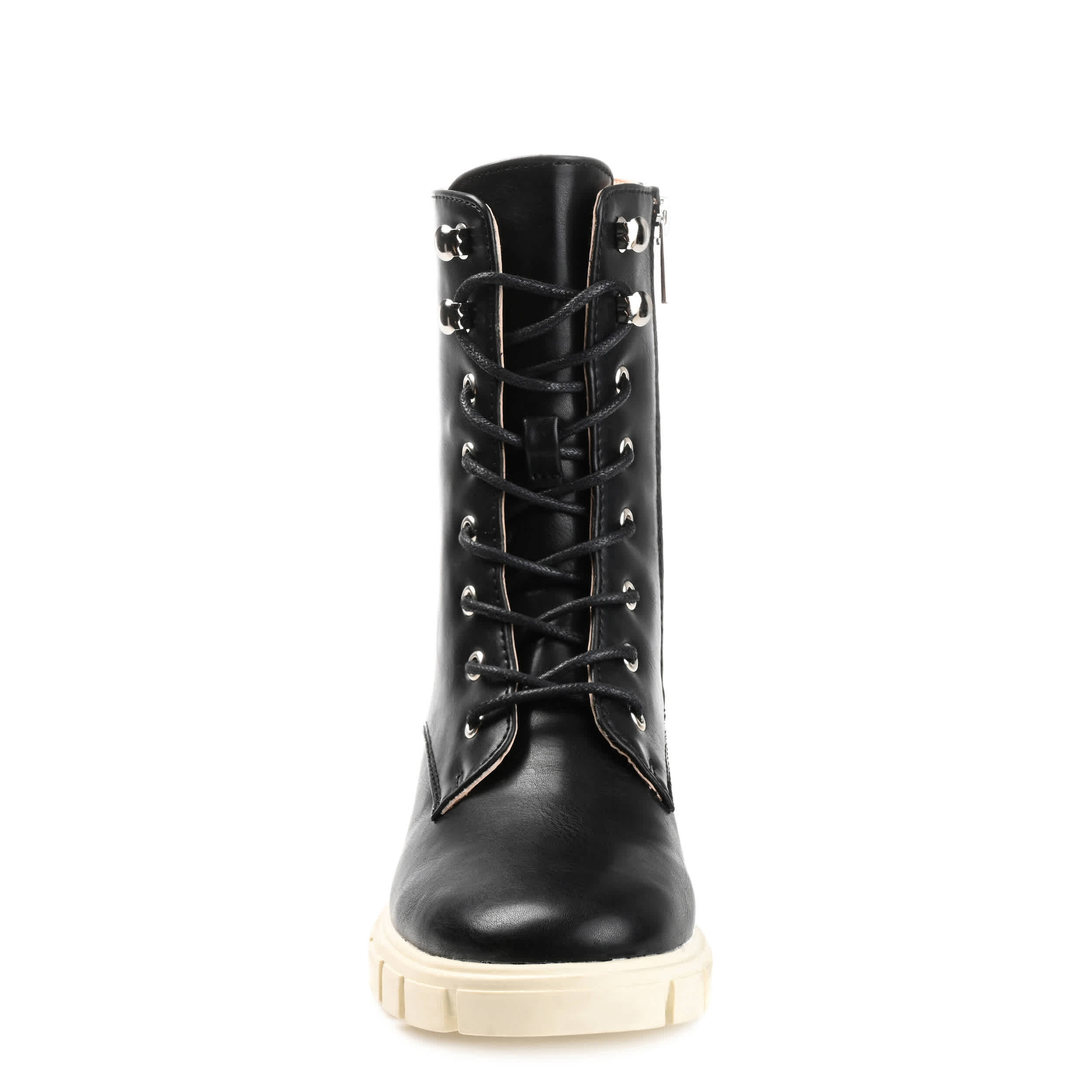 JOURNEE COLLECTION-WOMENS MADELYNN LACE UP BOOT-BLACK & 
