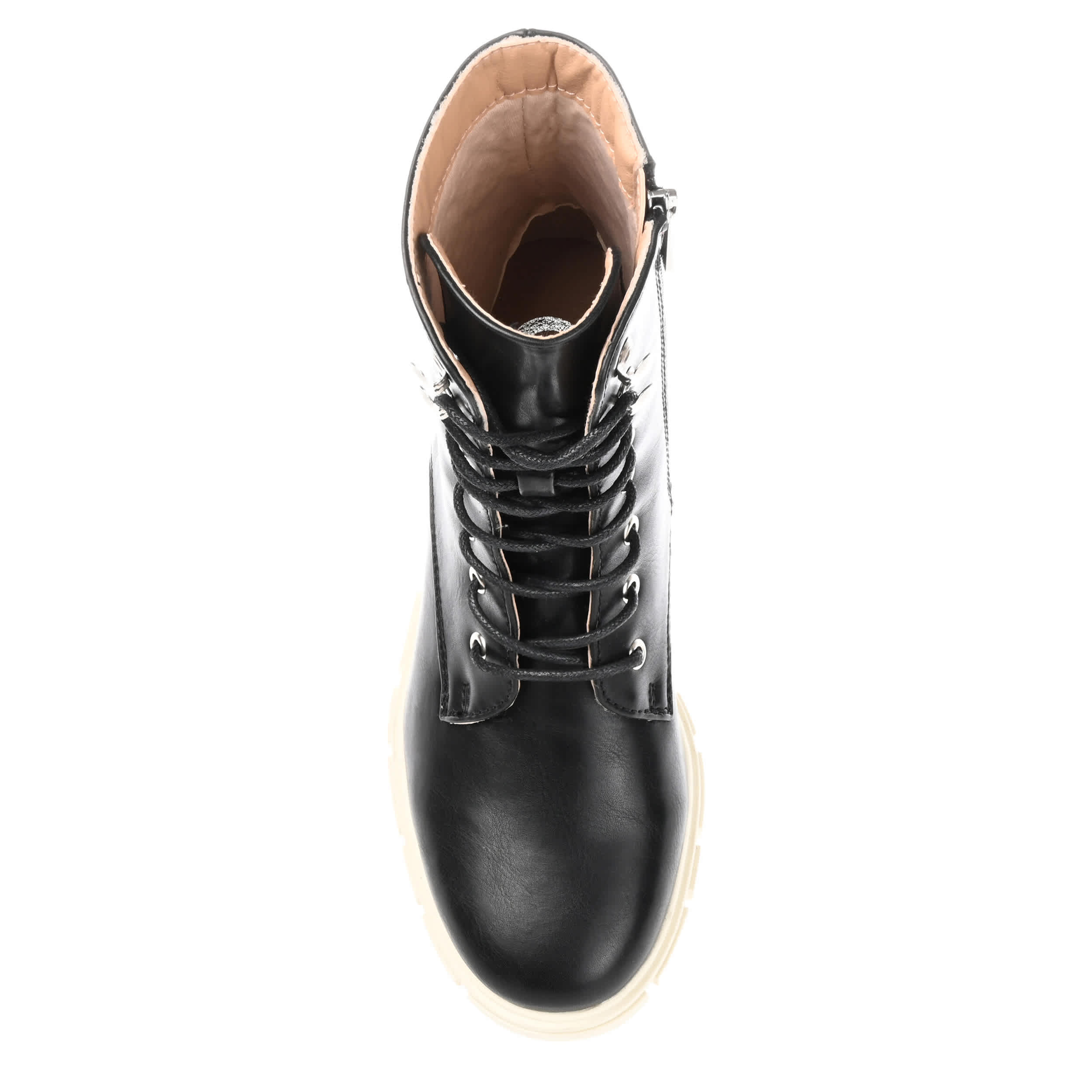 JOURNEE COLLECTION-WOMENS MADELYNN LACE UP BOOT-BLACK & 