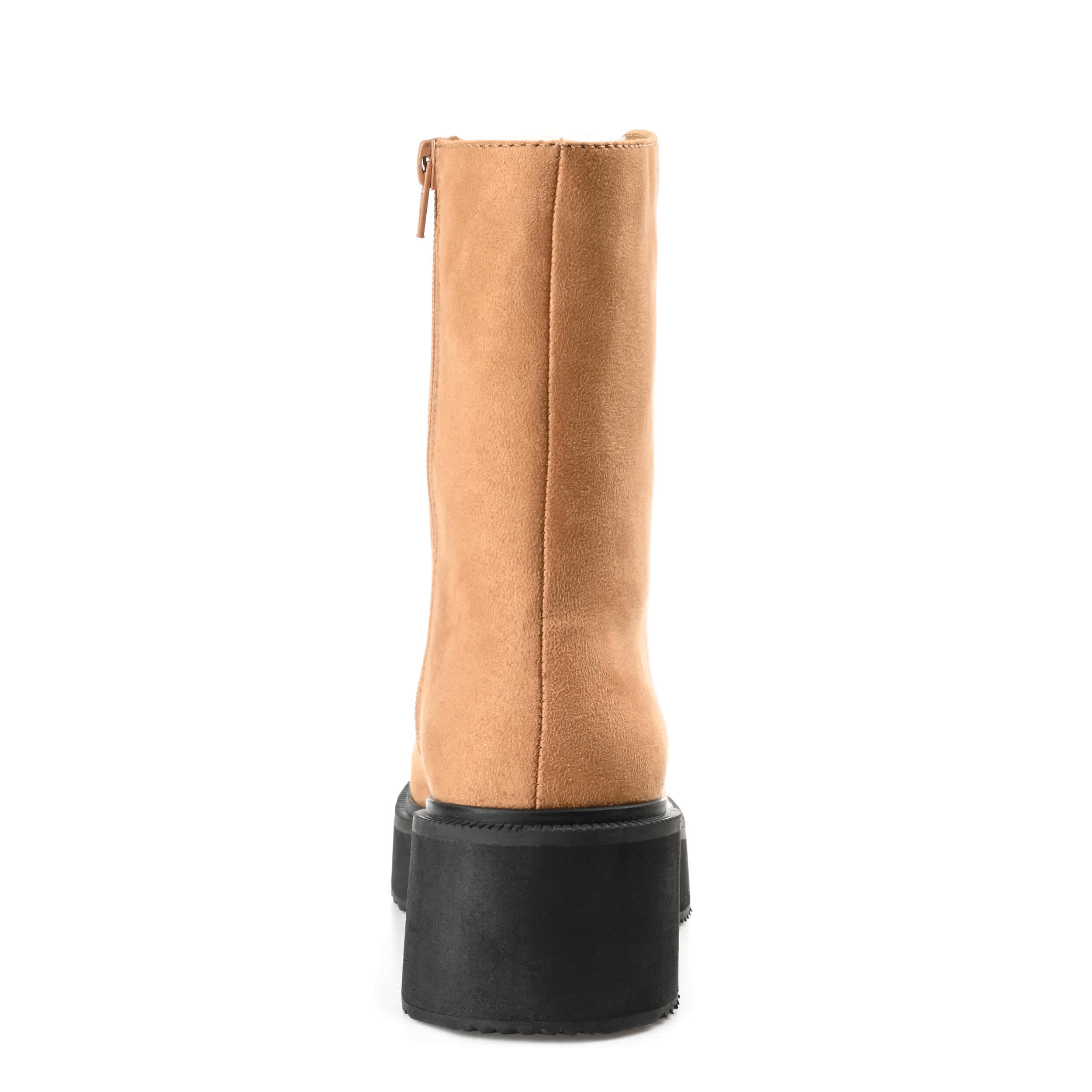JOURNEE COLLECTION-WOMENS KANNON LACE UP BOOT-TAN & 