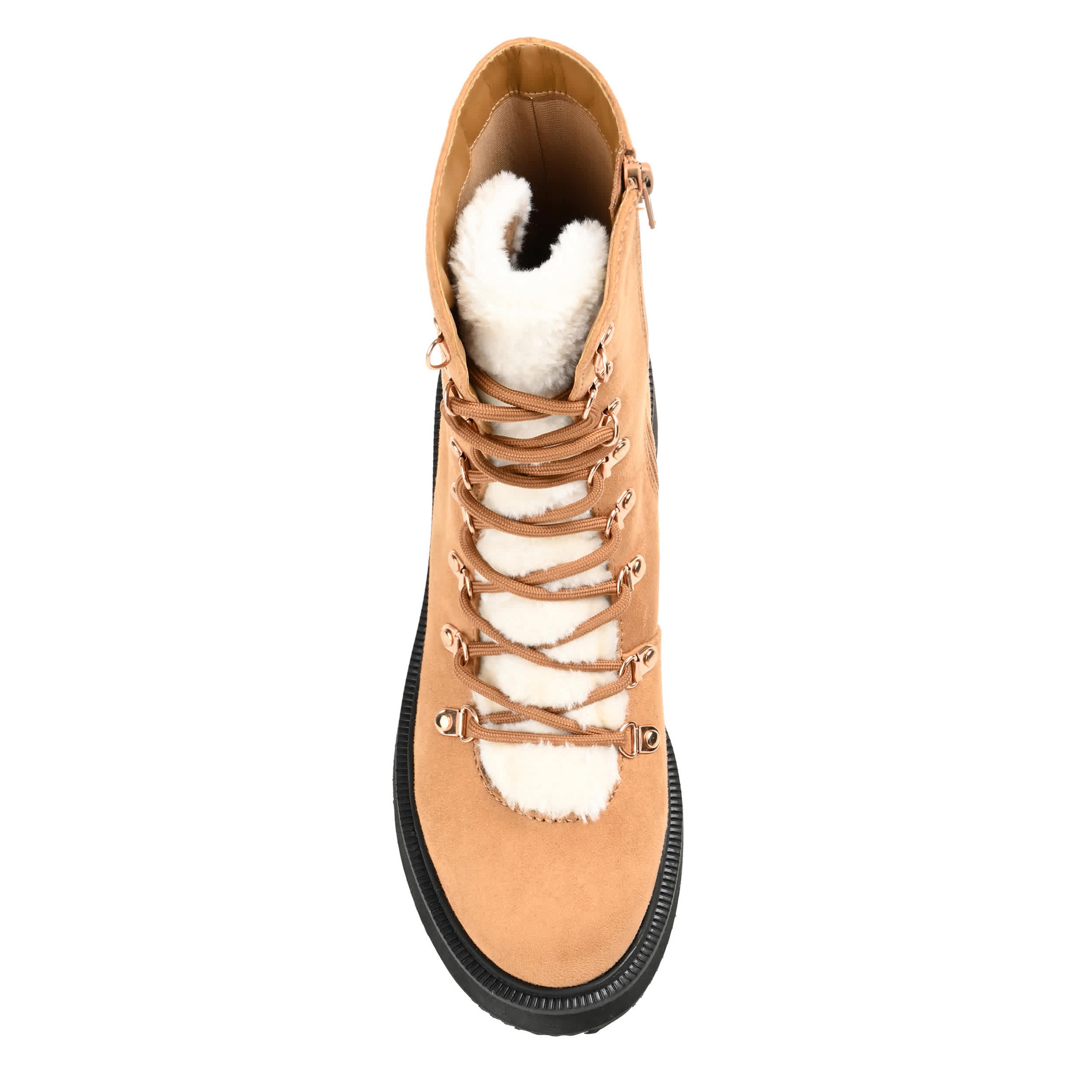 JOURNEE COLLECTION-WOMENS KANNON LACE UP BOOT-TAN & 