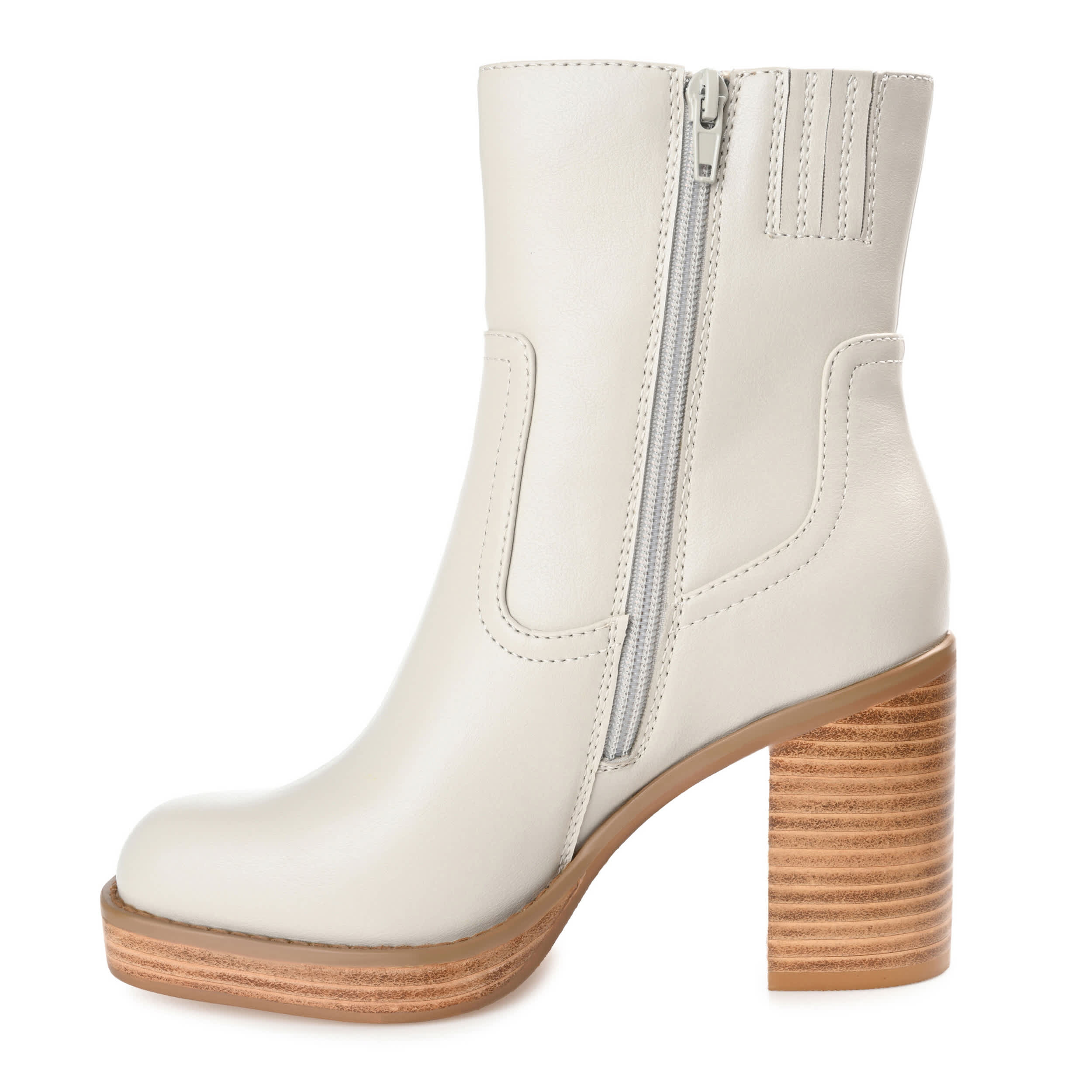 JOURNEE COLLECTION-WOMENS BRITTANY ANKLE BOOT-GREY & 