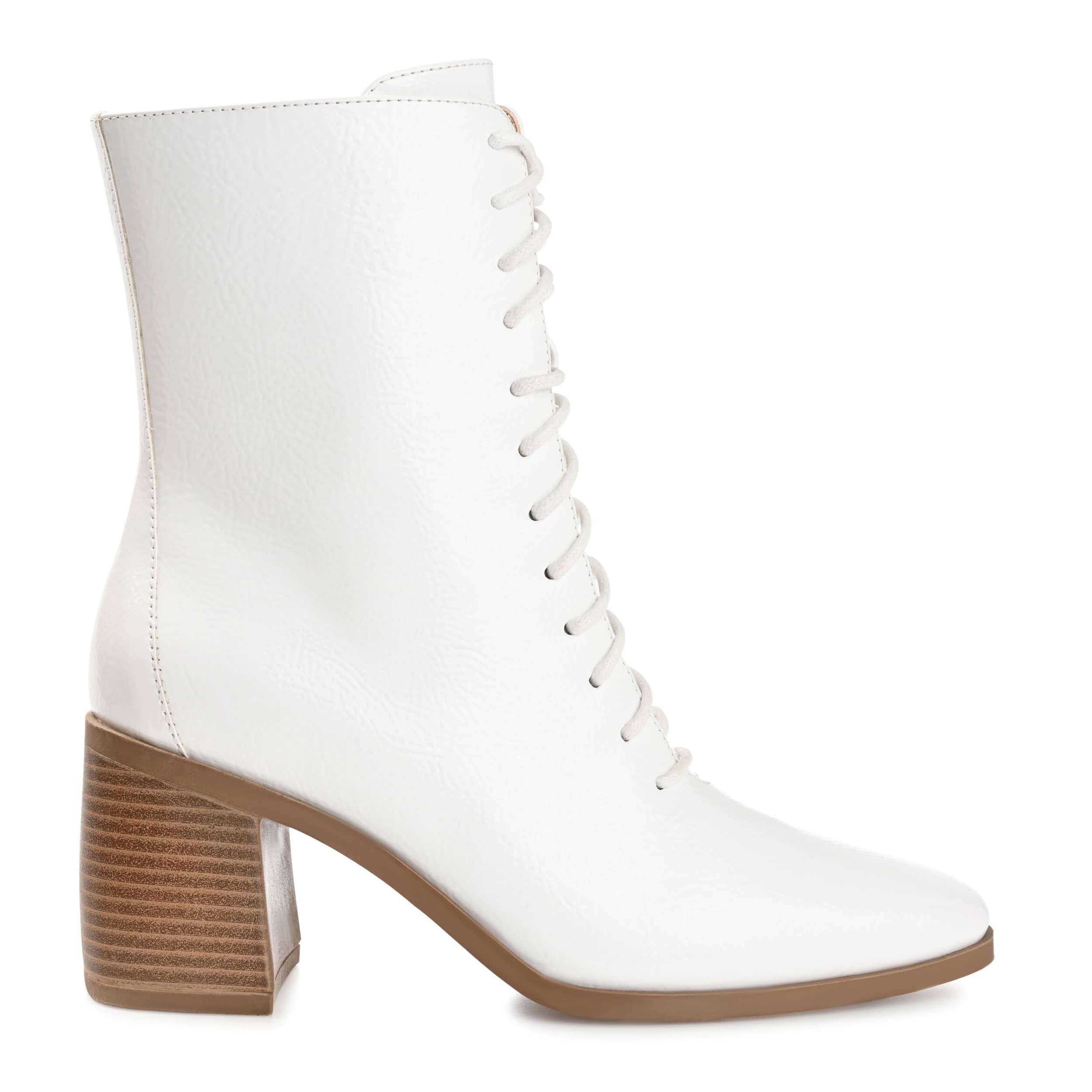 JOURNEE COLLECTION-WOMENS COVVA LACE UP DRESS BOOT-BONE & 