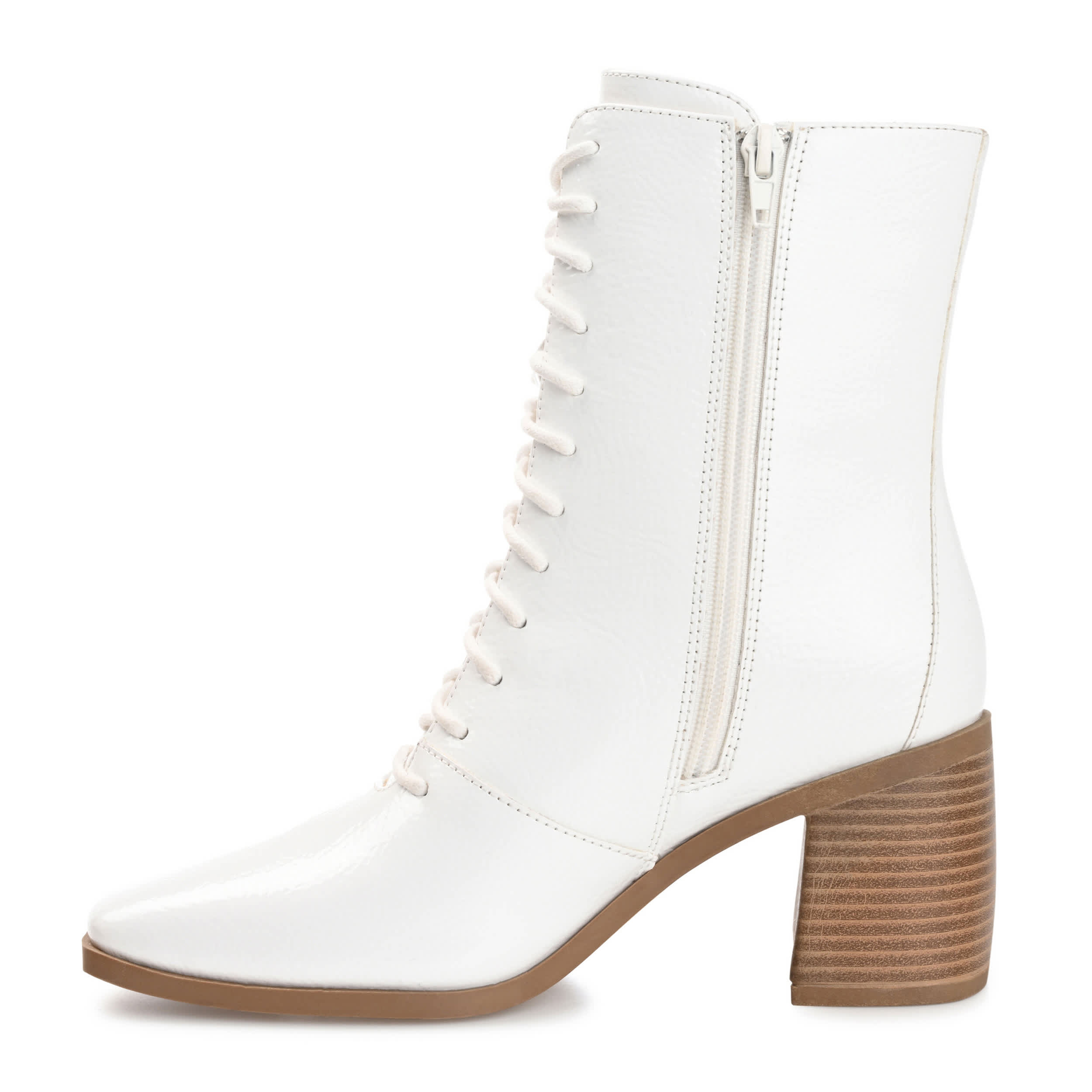 JOURNEE COLLECTION-WOMENS COVVA LACE UP DRESS BOOT-BONE & 