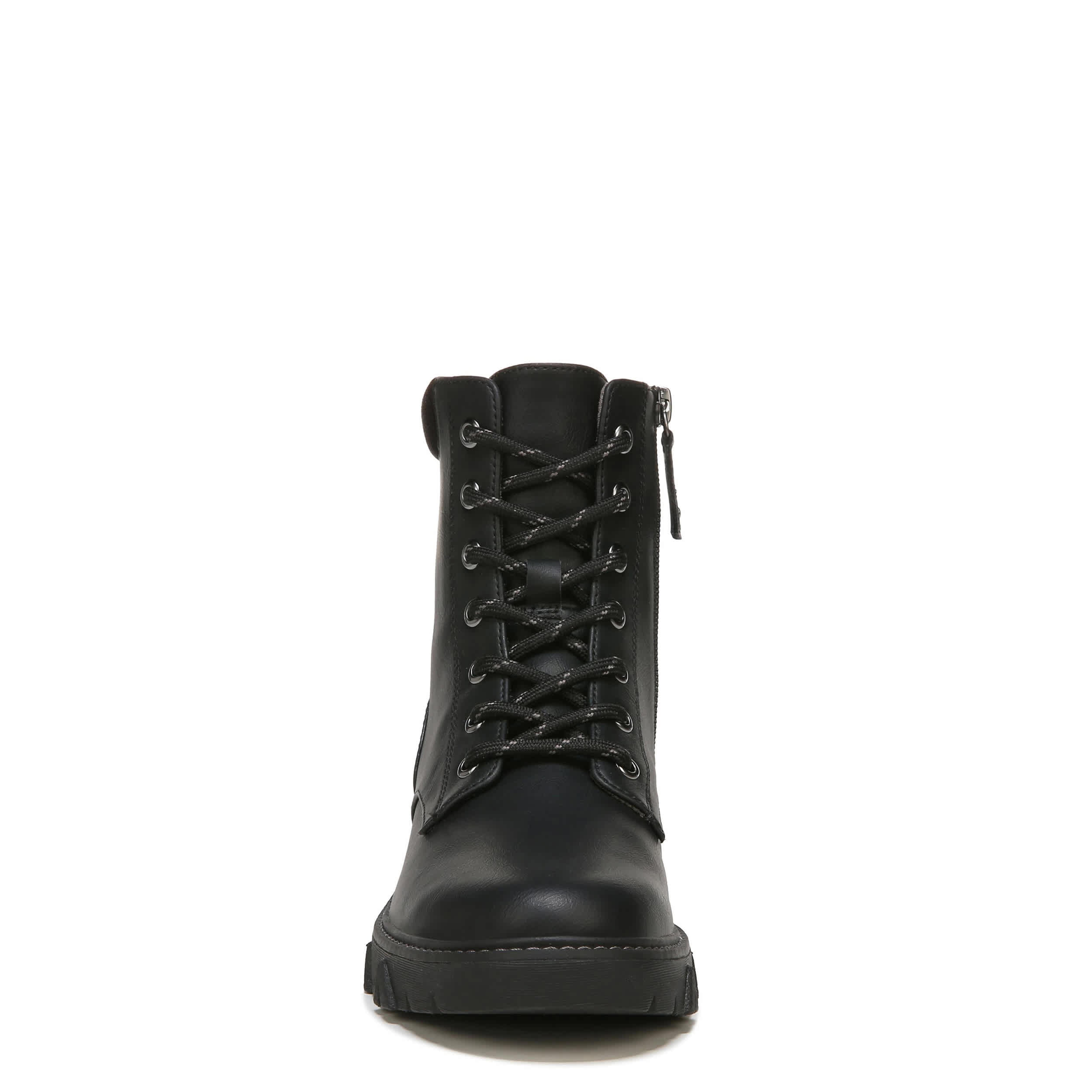 DR. SCHOLL'S-WOMENS HEADSTART COMBAT BOOT-BLACK & 