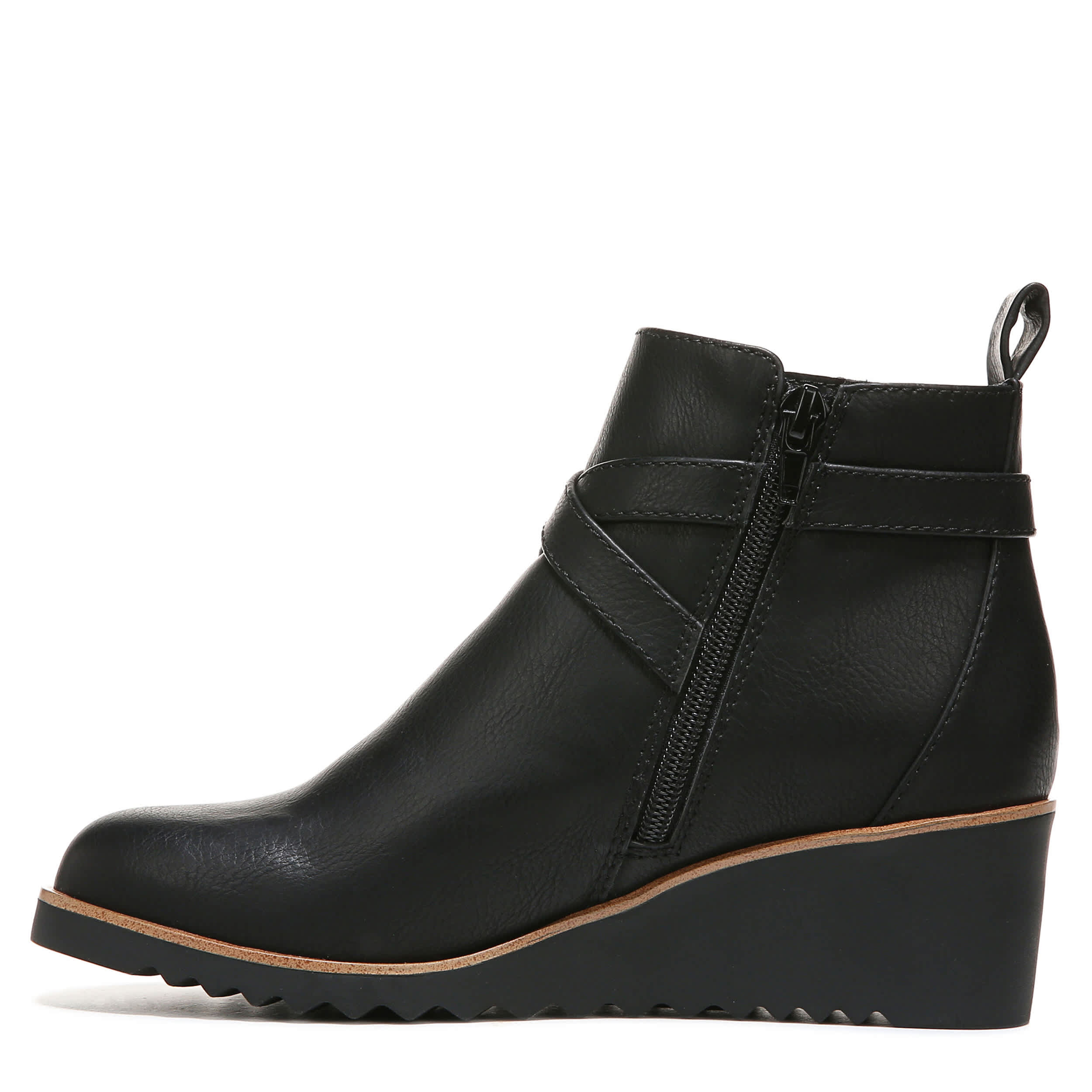 LIFESTRIDE-WOMENS ZINFANDEL WEDGE BOOTIE-BLACK & 