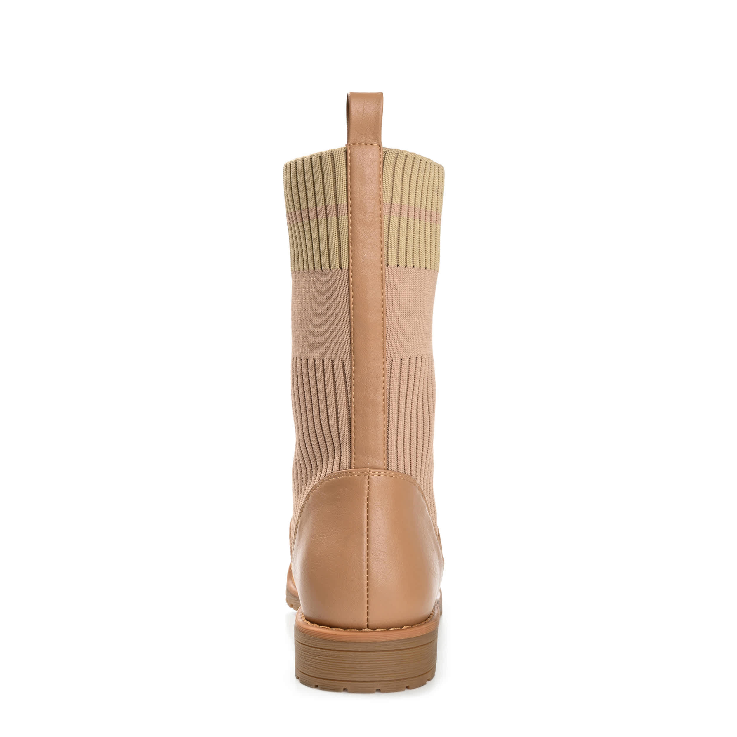 JOURNEE COLLECTION-WOMENS MELEI LACE UP BOOT-BEIGE & 