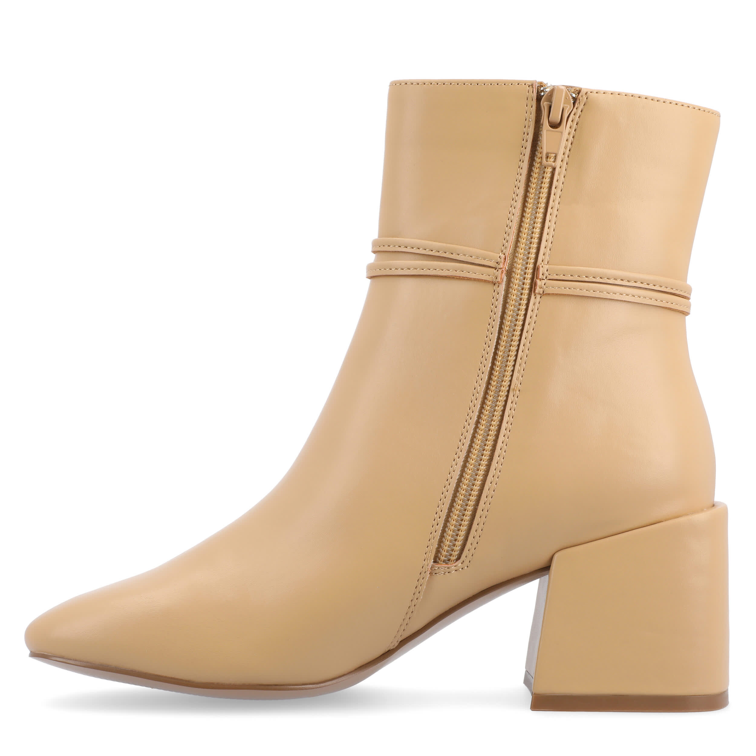 JOURNEE COLLECTION-WOMENS BEVERLEY WIDE ANKLE BOOT-TAN & 