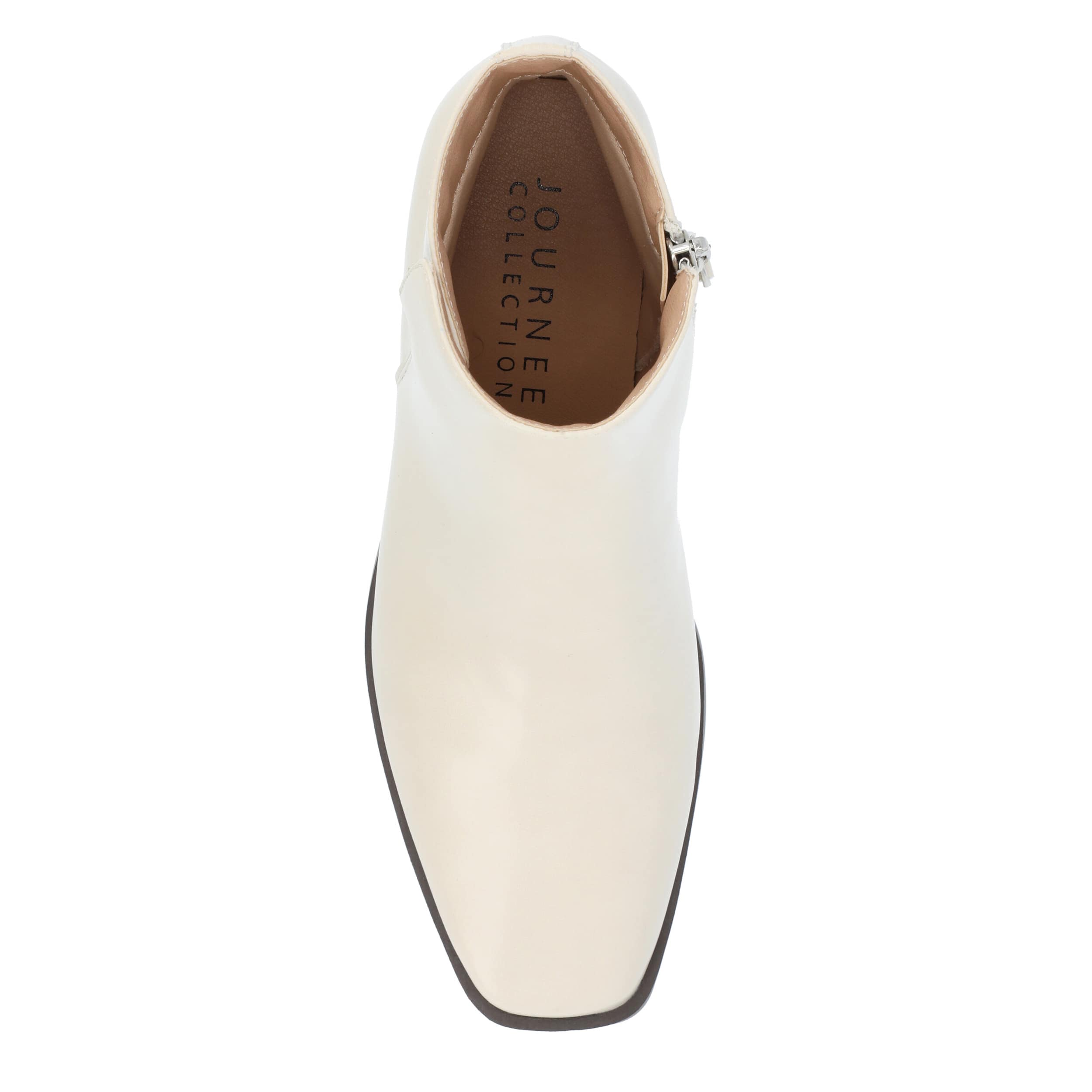JOURNEE COLLECTION-WOMENS CAPPRI WIDE BOOTIE-OFF WHITE & 