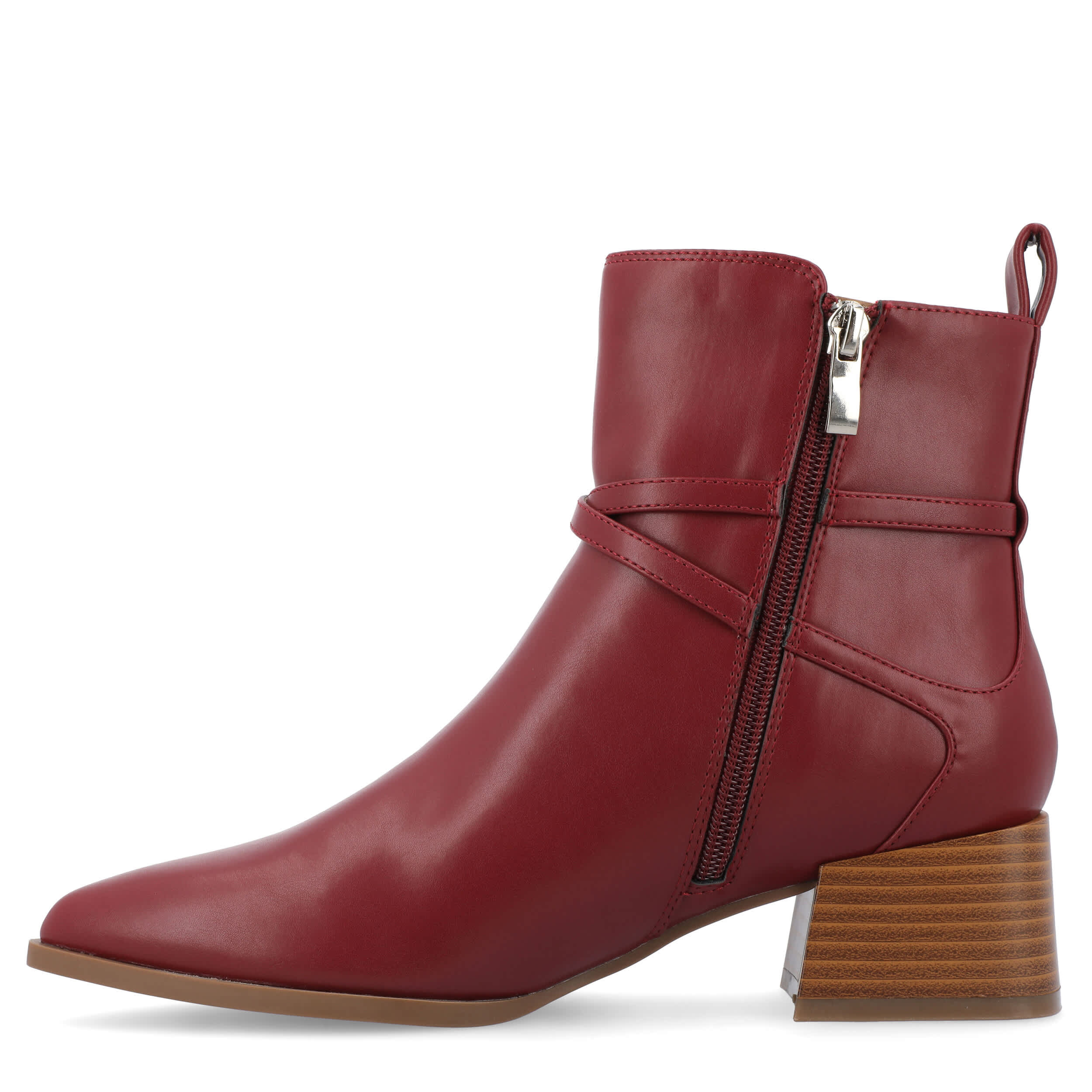 JOURNEE COLLECTION-WOMENS ESTELLE WIDE BOOTIE-WINE & 