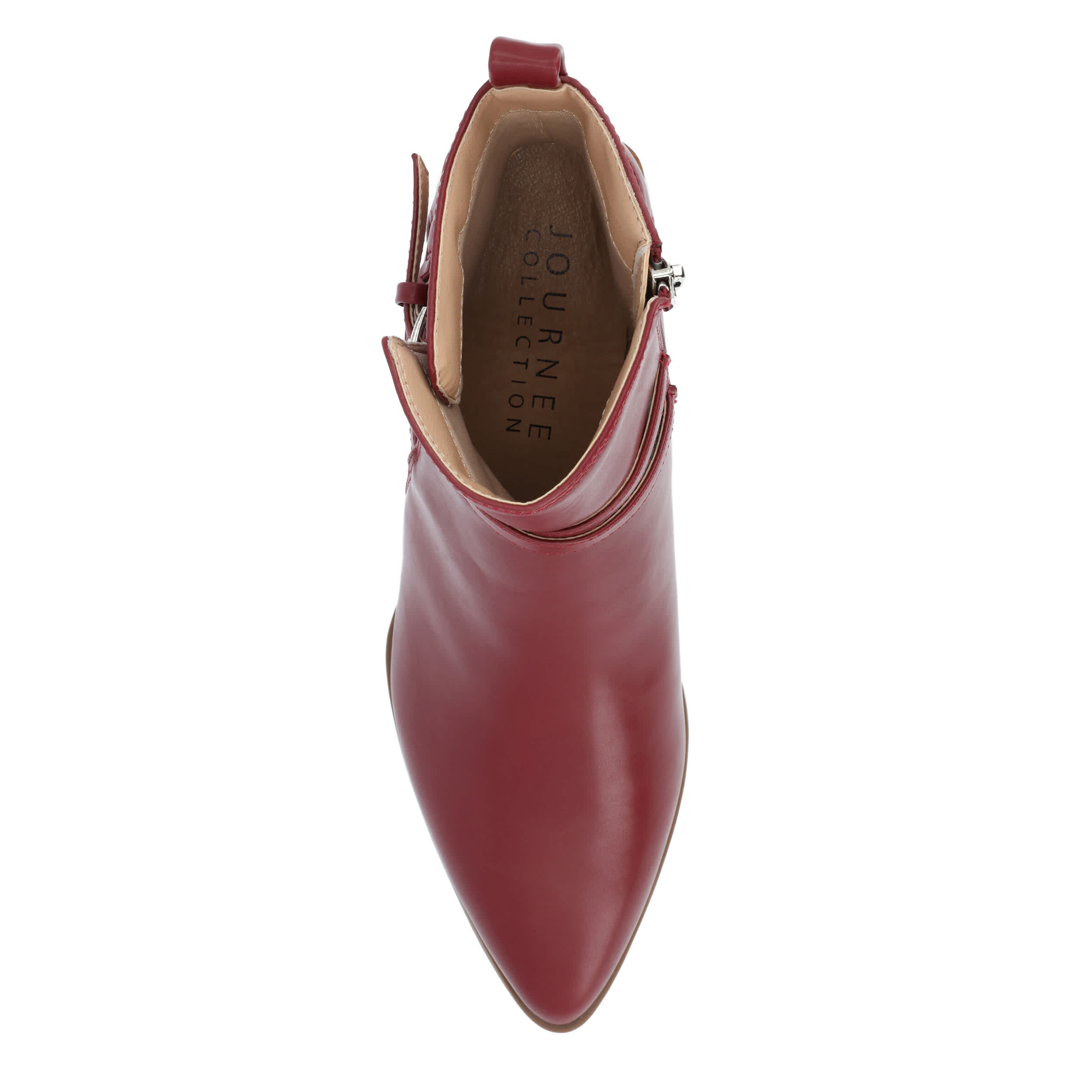 JOURNEE COLLECTION-WOMENS ESTELLE WIDE BOOTIE-WINE & 