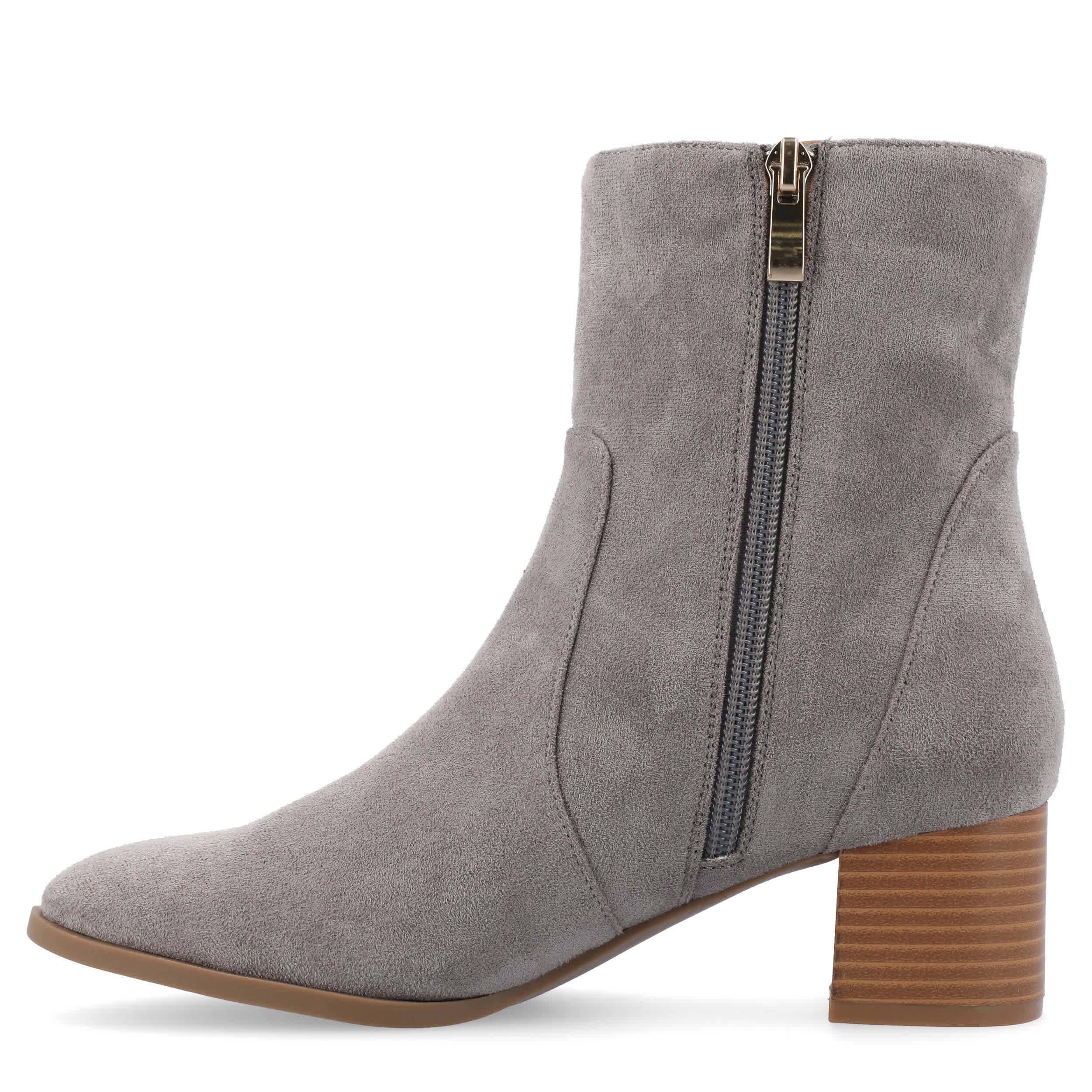 JOURNEE COLLECTION-WOMENS HAYVEN WIDE BOOTIE-GREY & 