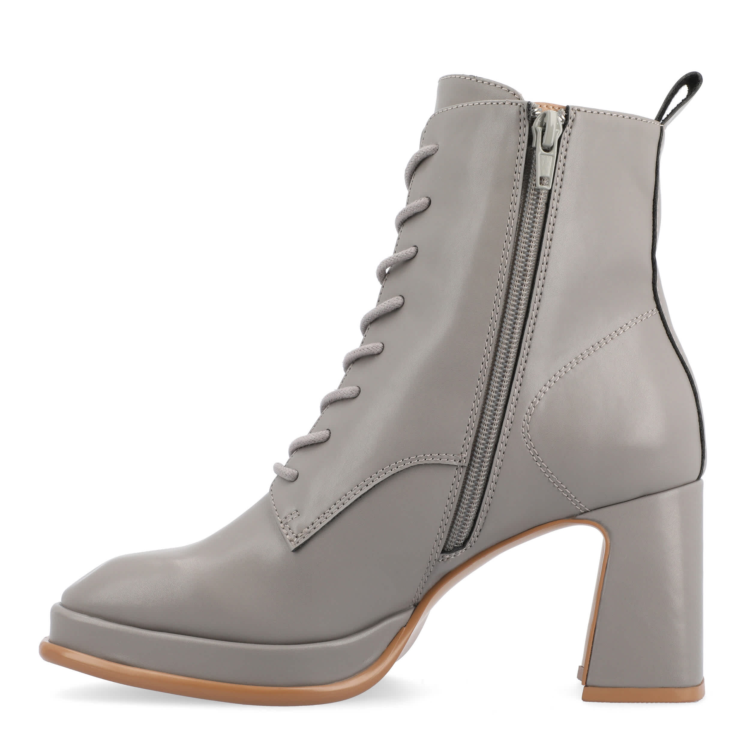JOURNEE COLLECTION-WOMENS KALINDI LACE UP BOOT-GREY & 