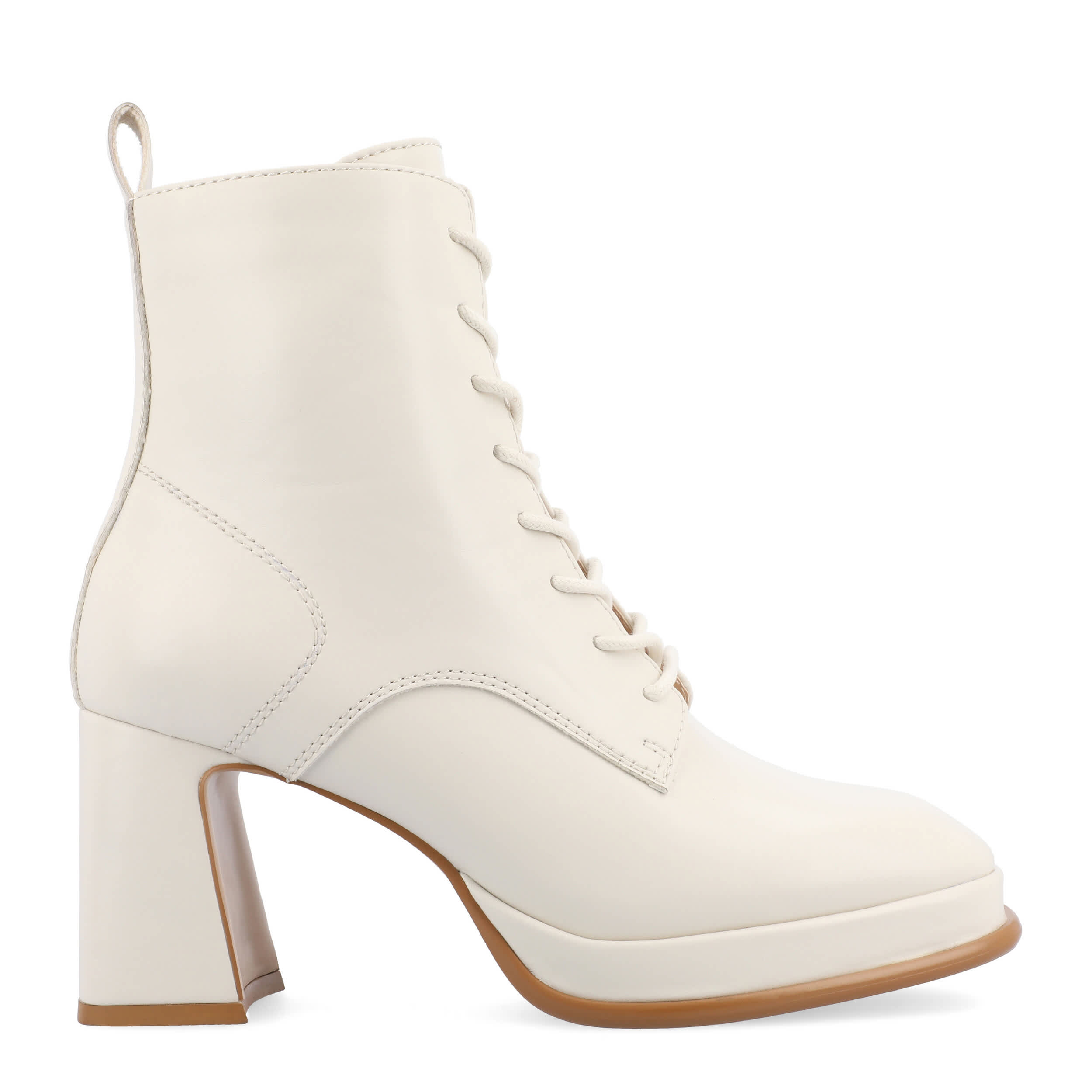 JOURNEE COLLECTION-WOMENS KALINDI LACE UP BOOT-BONE & 
