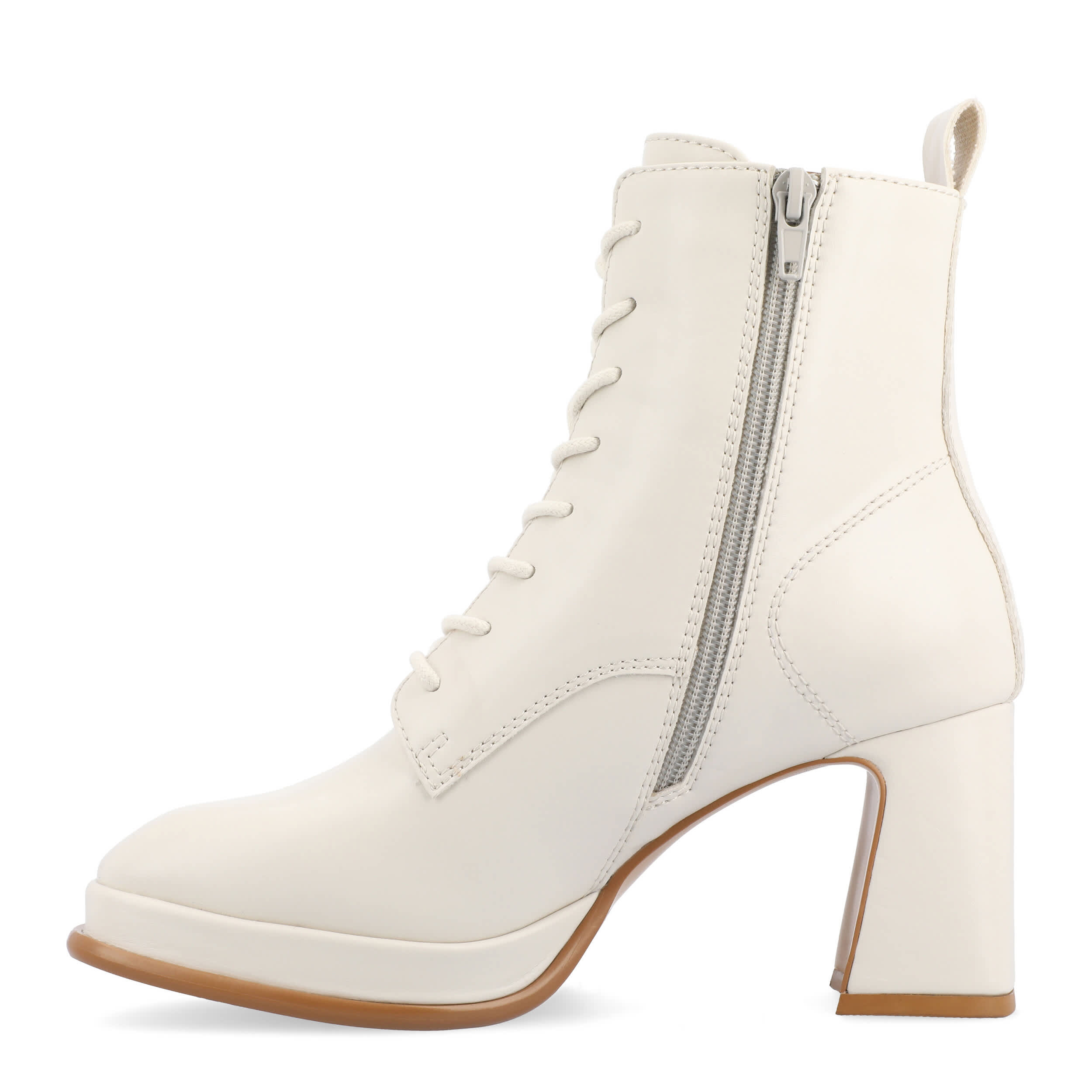 JOURNEE COLLECTION-WOMENS KALINDI LACE UP BOOT-BONE & 