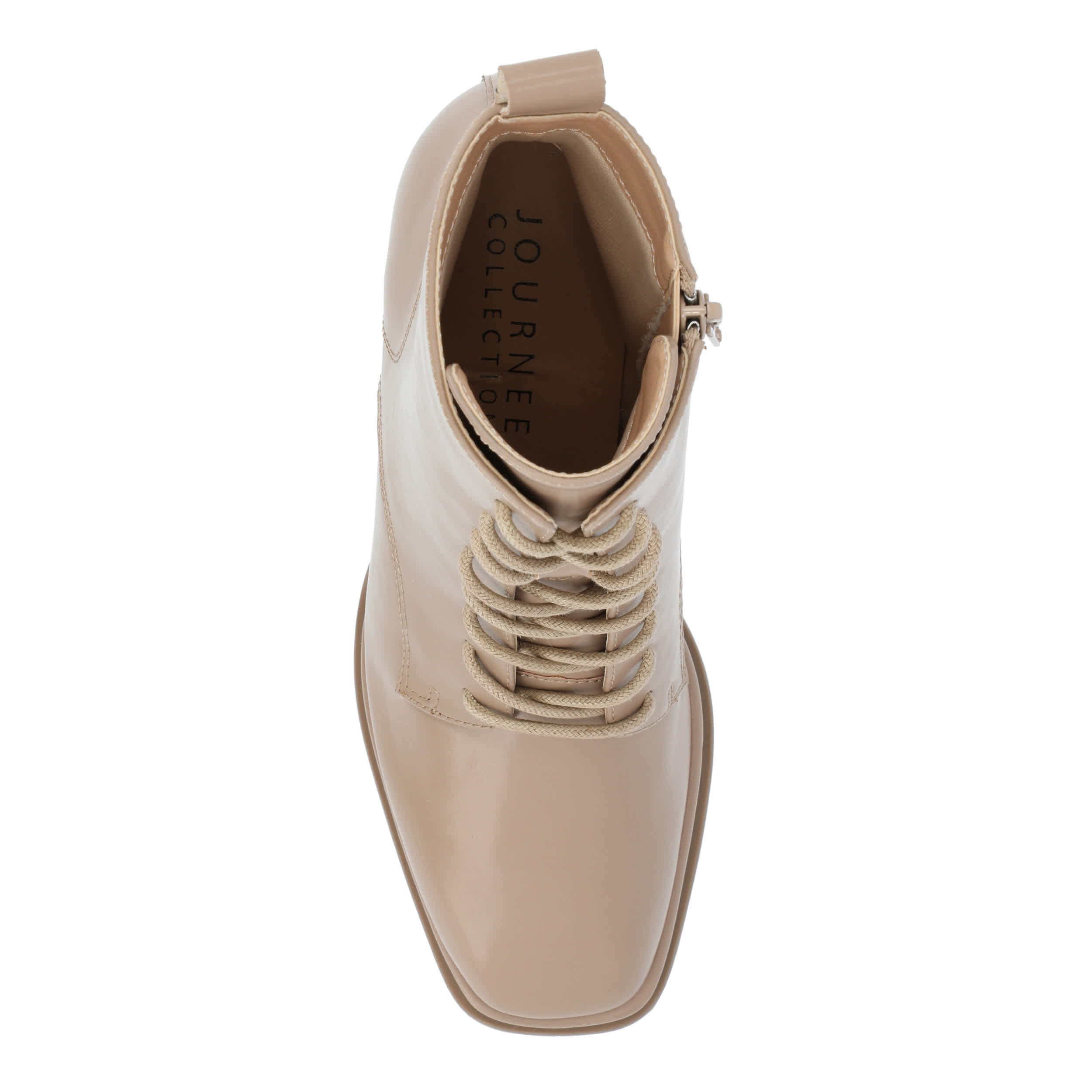 JOURNEE COLLECTION-WOMENS KALINDI WIDE LACE UP BOOT-TAUPE & 