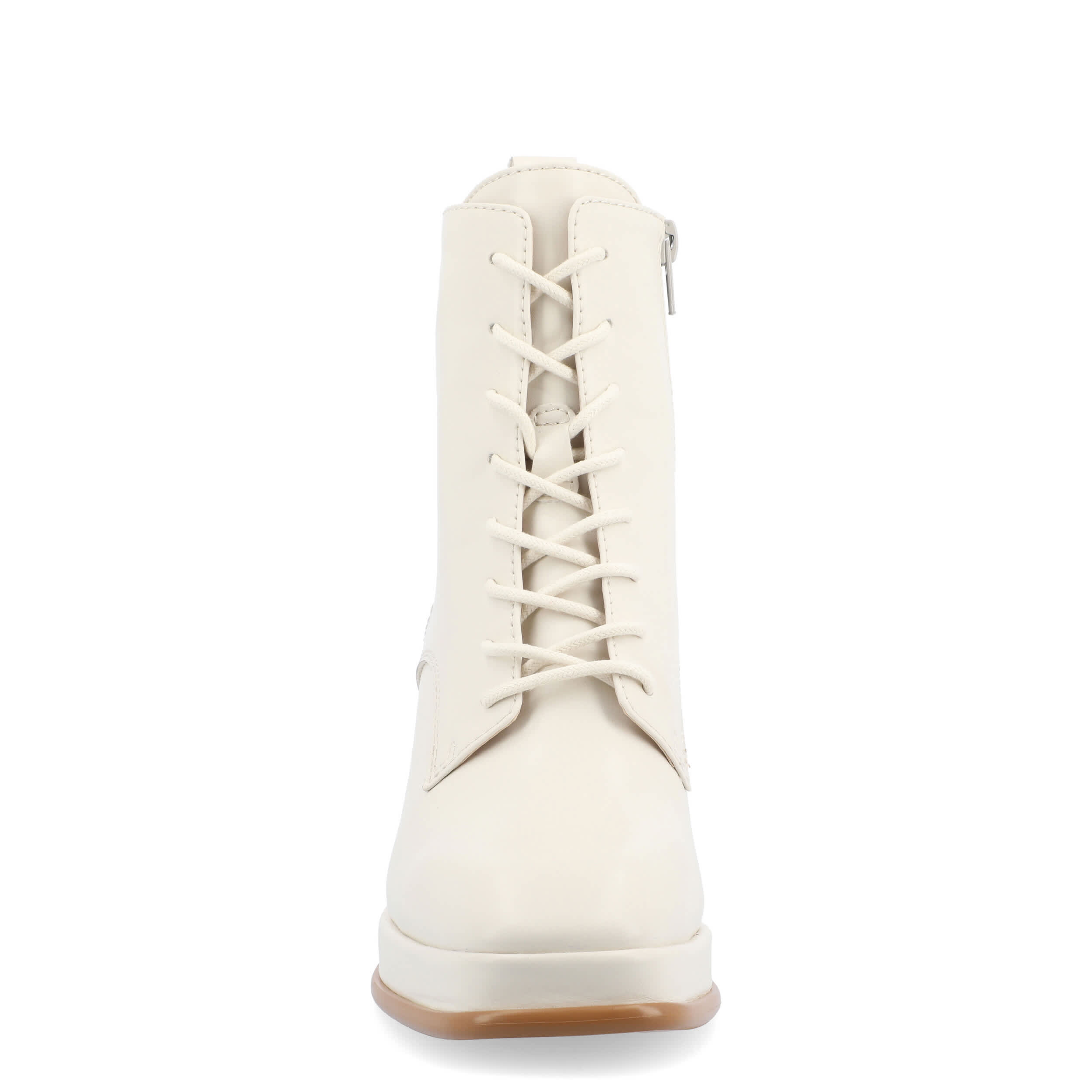 JOURNEE COLLECTION-WOMENS KALINDI WIDE LACE UP BOOT-BONE & 