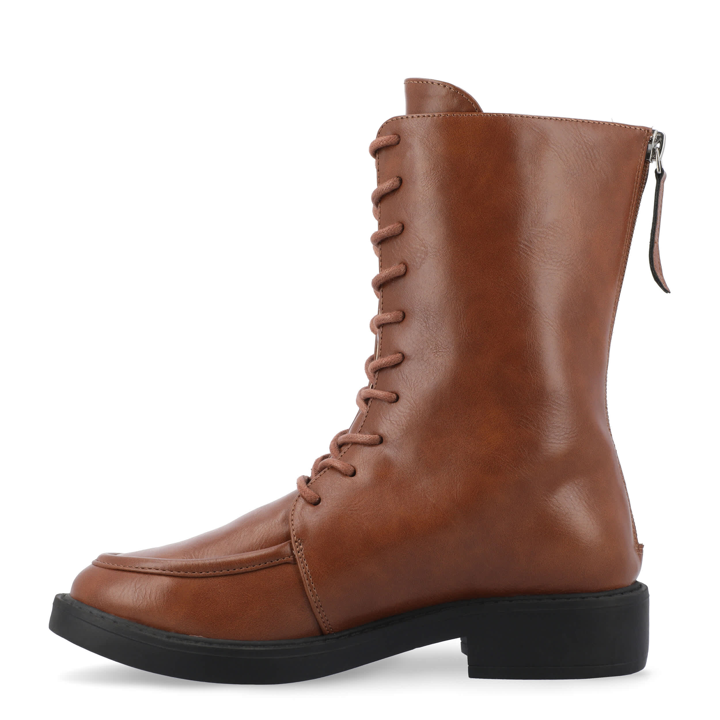 JOURNEE COLLECTION-WOMENS NIKKS LACE UP BOOT-COGNAC & 