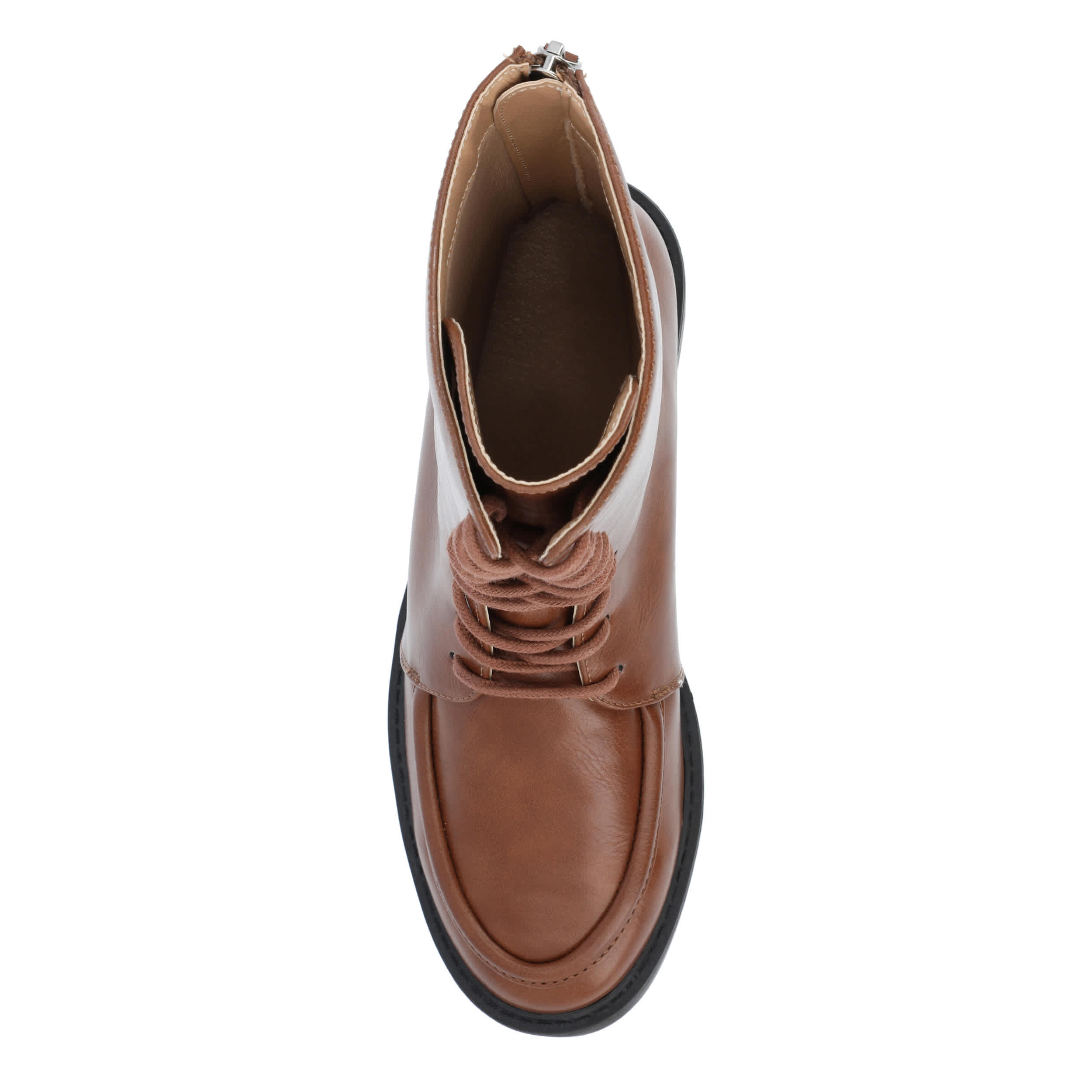 JOURNEE COLLECTION-WOMENS NIKKS LACE UP BOOT-COGNAC & 
