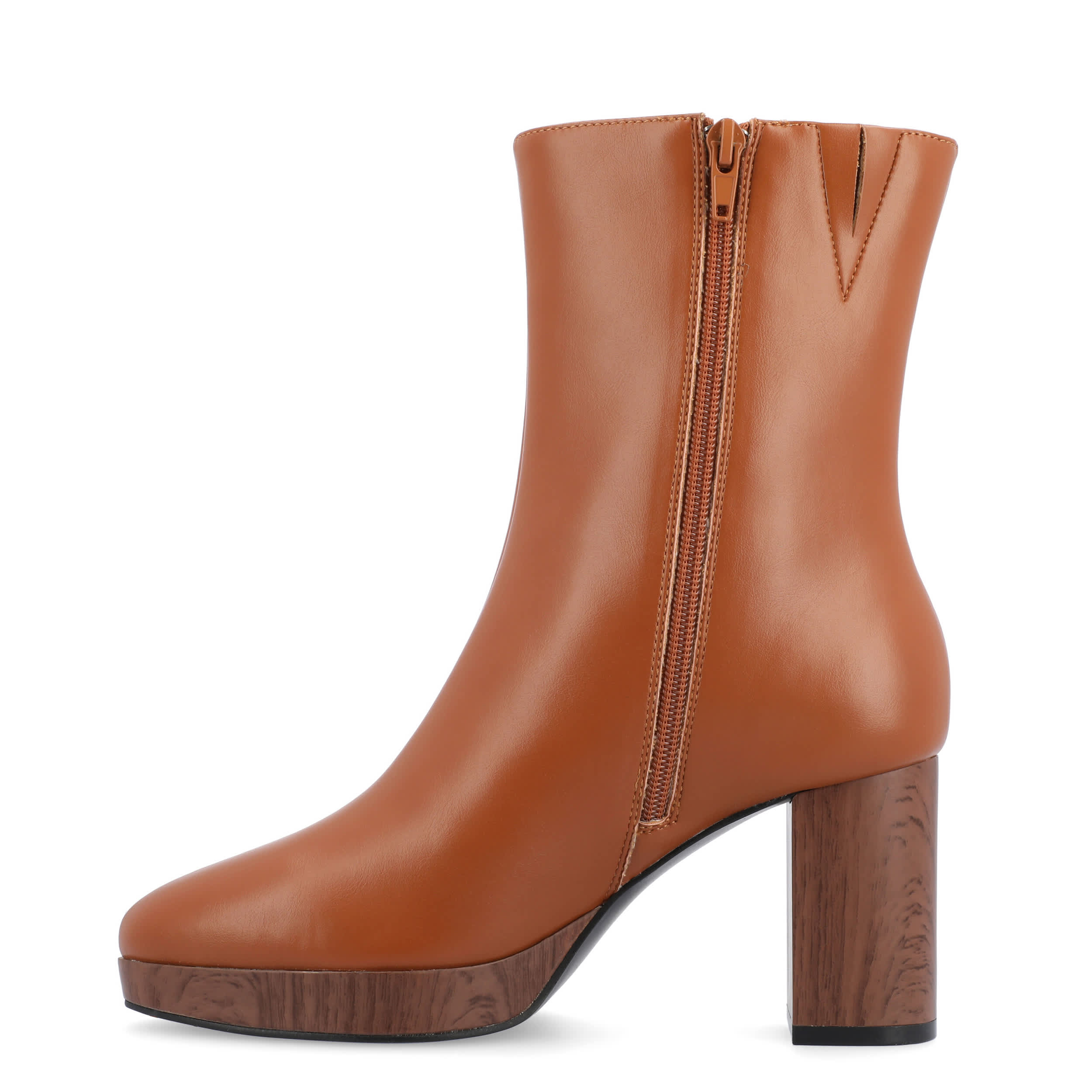 JOURNEE COLLECTION-WOMENS ROMER BOOTIE-COGNAC & 