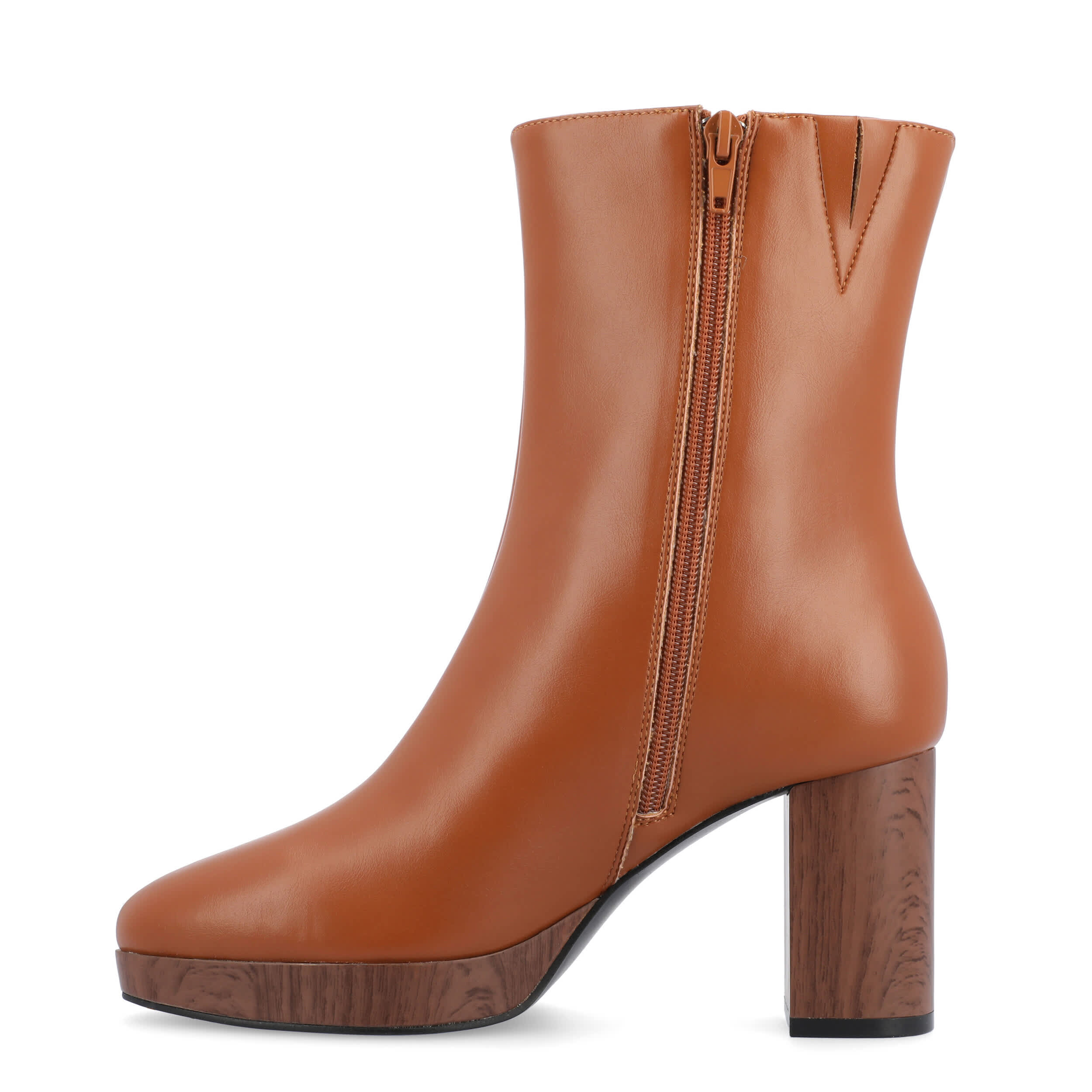 JOURNEE COLLECTION-WOMENS ROMER WIDE BOOTIE-COGNAC & 
