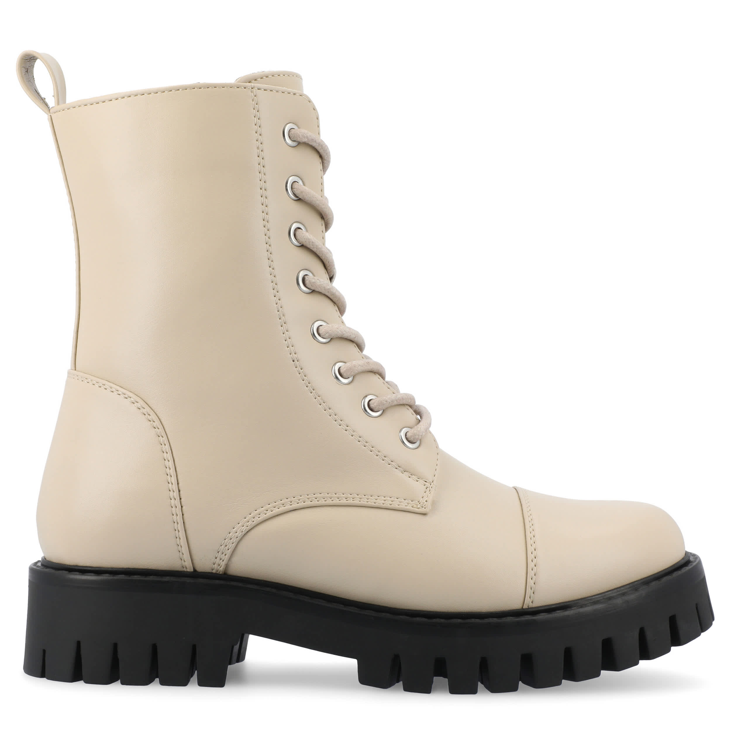 JOURNEE COLLECTION-WOMENS AALEY LACE UP BOOT-BONE & 