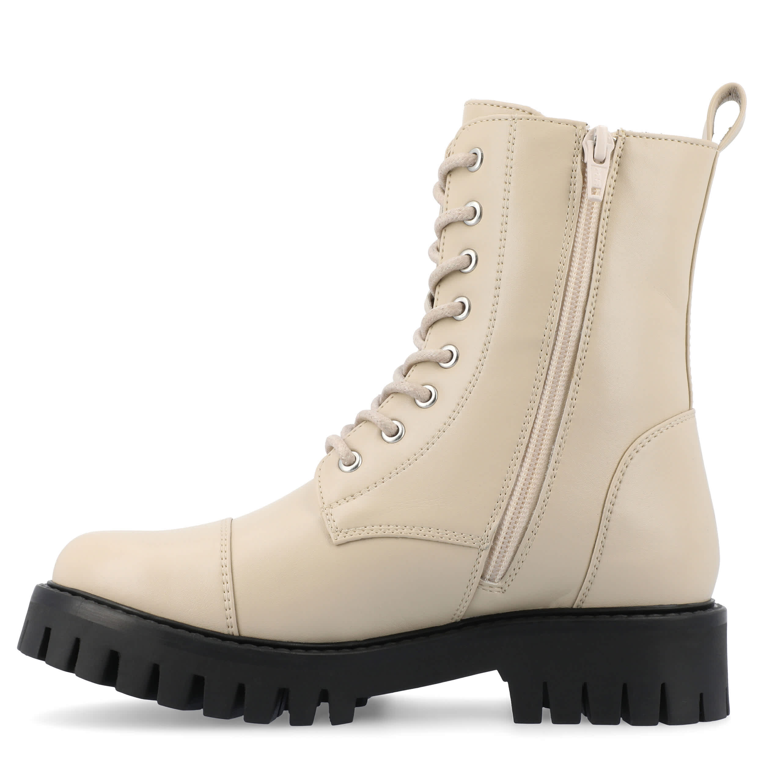 JOURNEE COLLECTION-WOMENS AALEY LACE UP BOOT-BONE & 