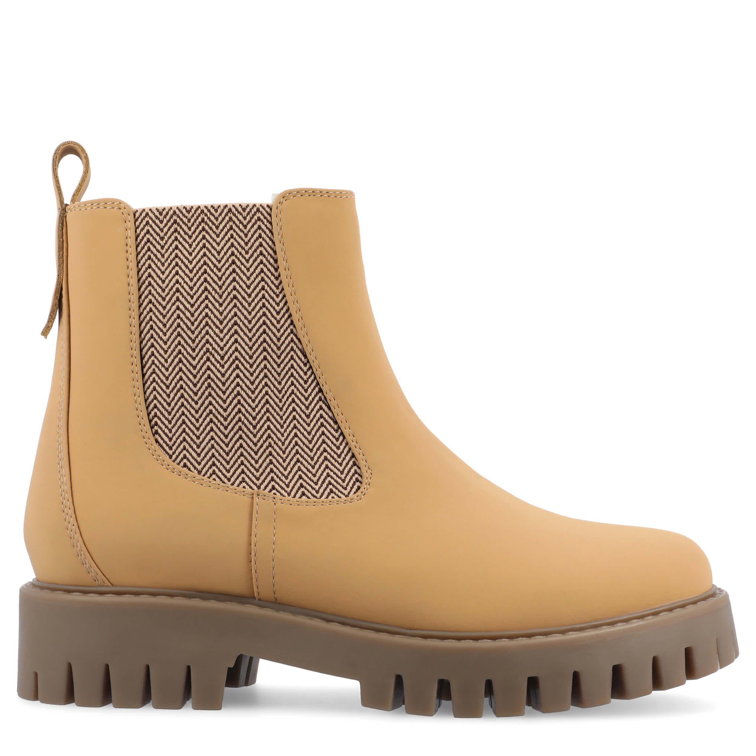 JOURNEE COLLECTION-WOMENS ALARA WIDE CHELSEA BOOT-NATURAL & 