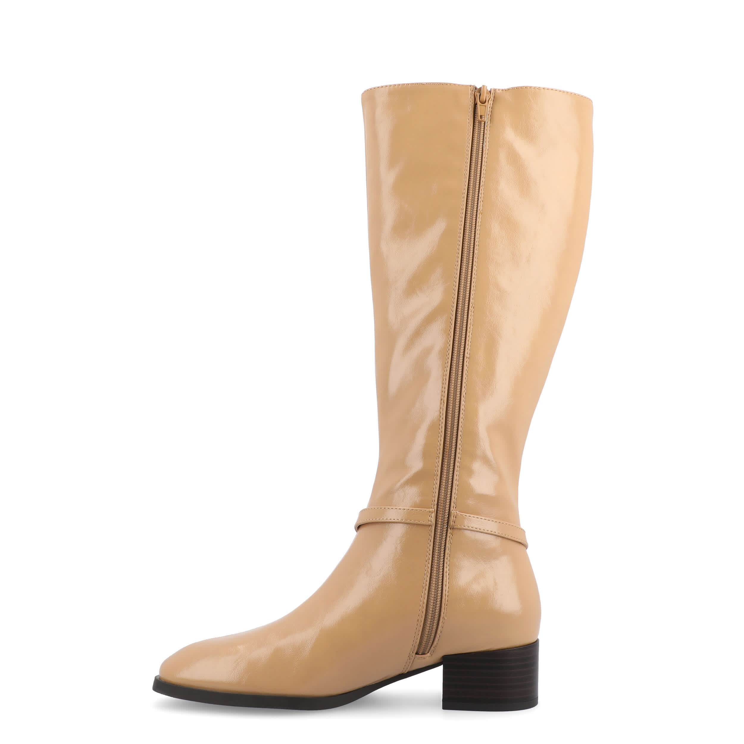 JOURNEE COLLECTION-WOMENS RHIANAH WIDE CALF BOOT-TAN & 