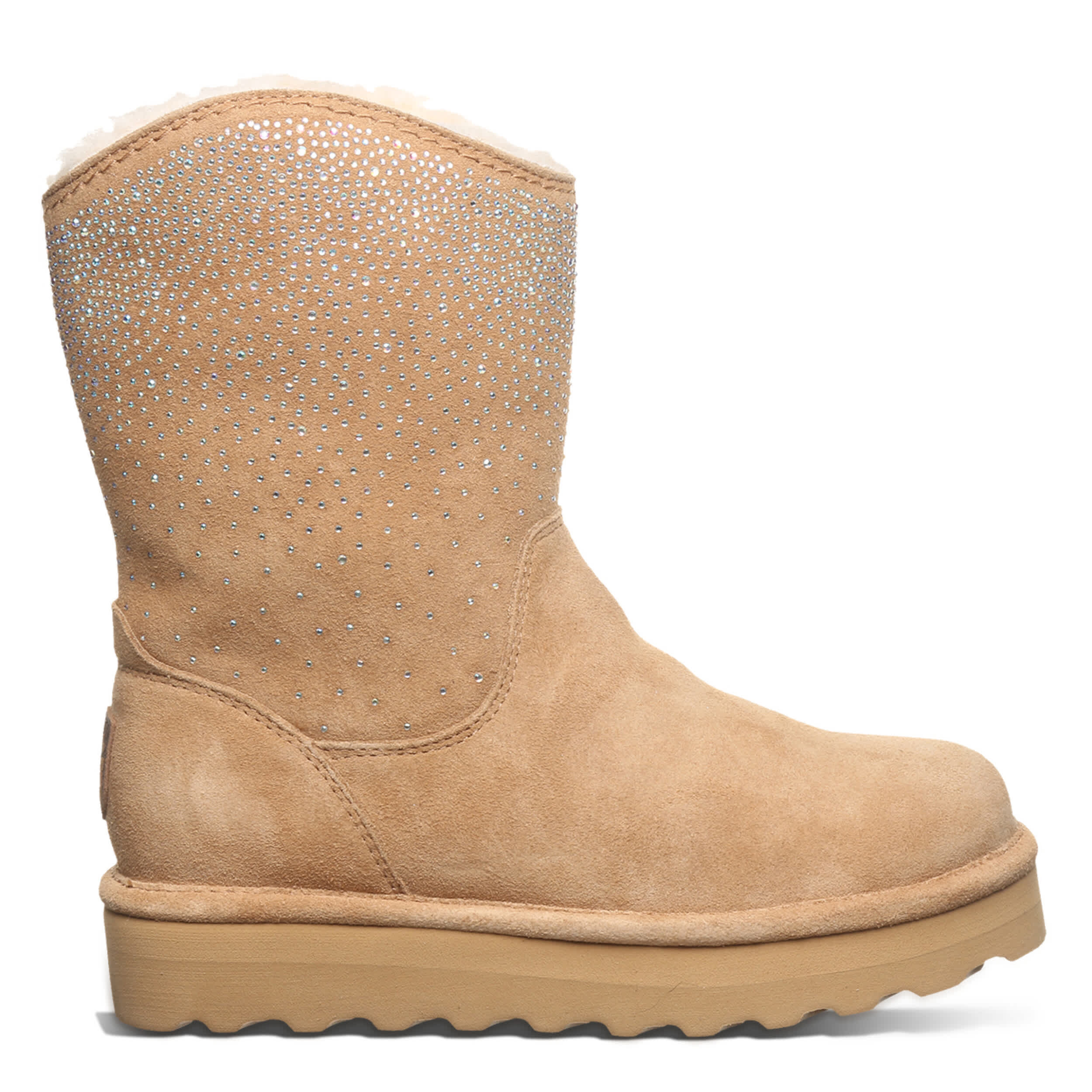 BEARPAW-WOMENS GLAM PLATFORM LO WATER RESISTANT BOOT-COFFEE & 