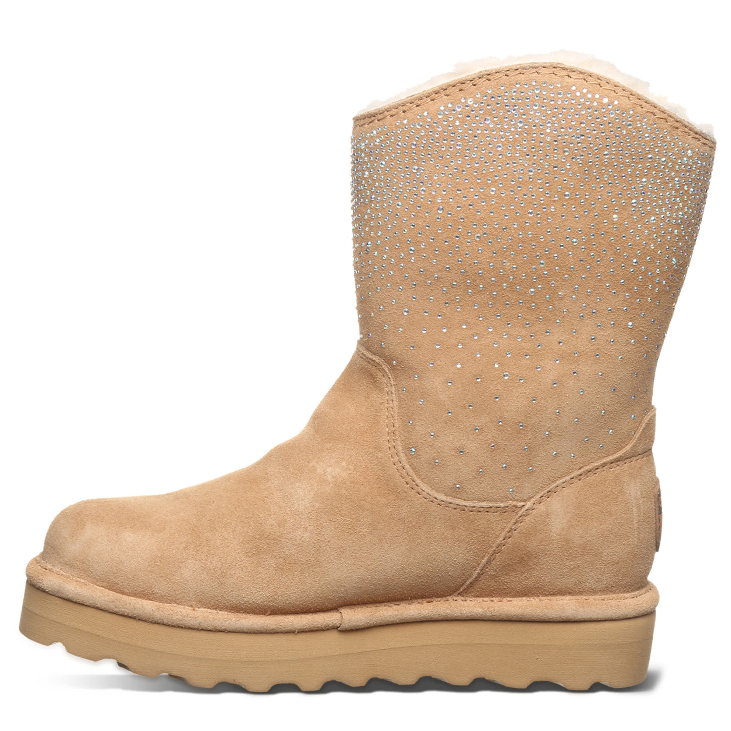 BEARPAW-WOMENS GLAM PLATFORM LO WATER RESISTANT BOOT-COFFEE & 