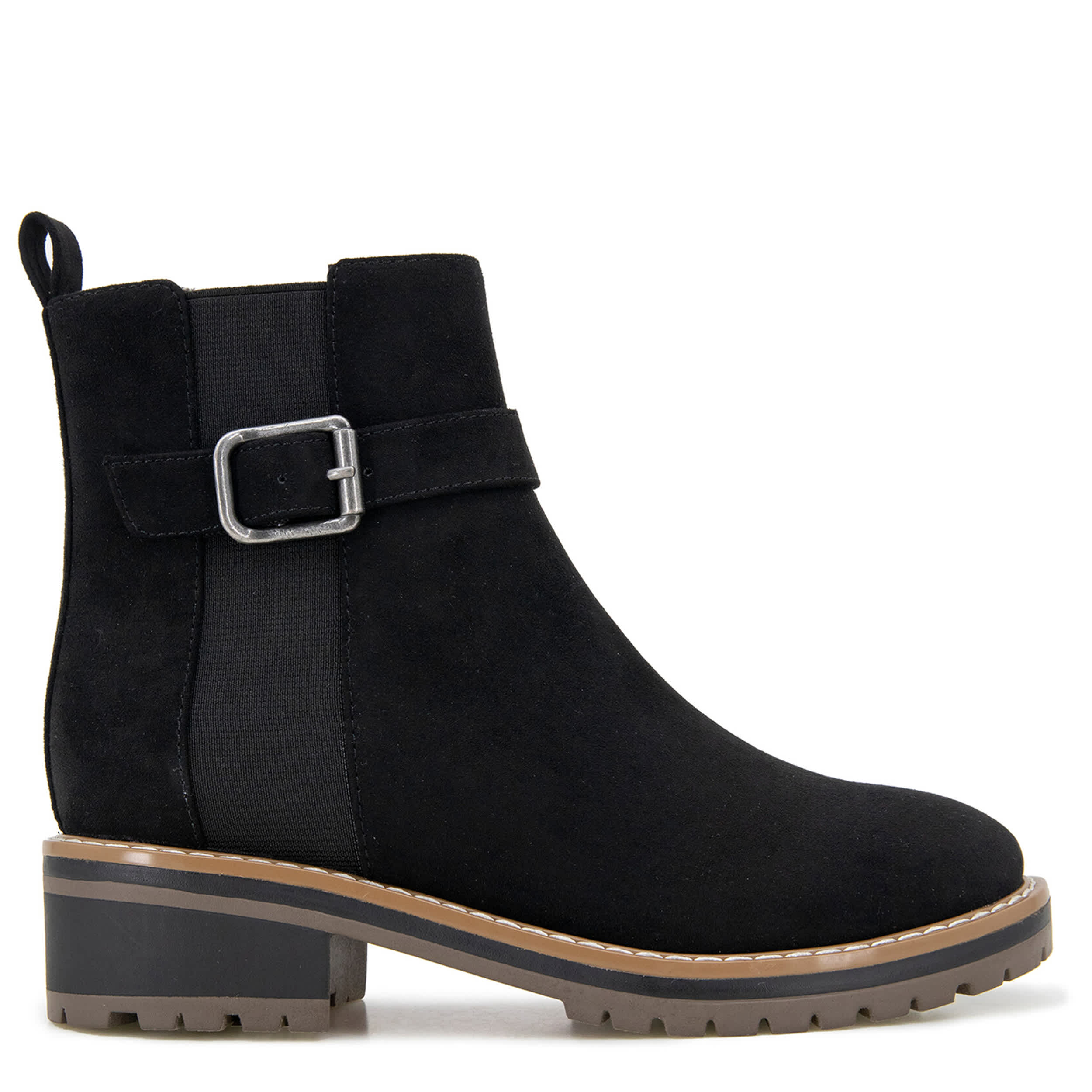KENSIE-WOMENS KELLY CHELSEA ANKLE BOOT-BLACK & 