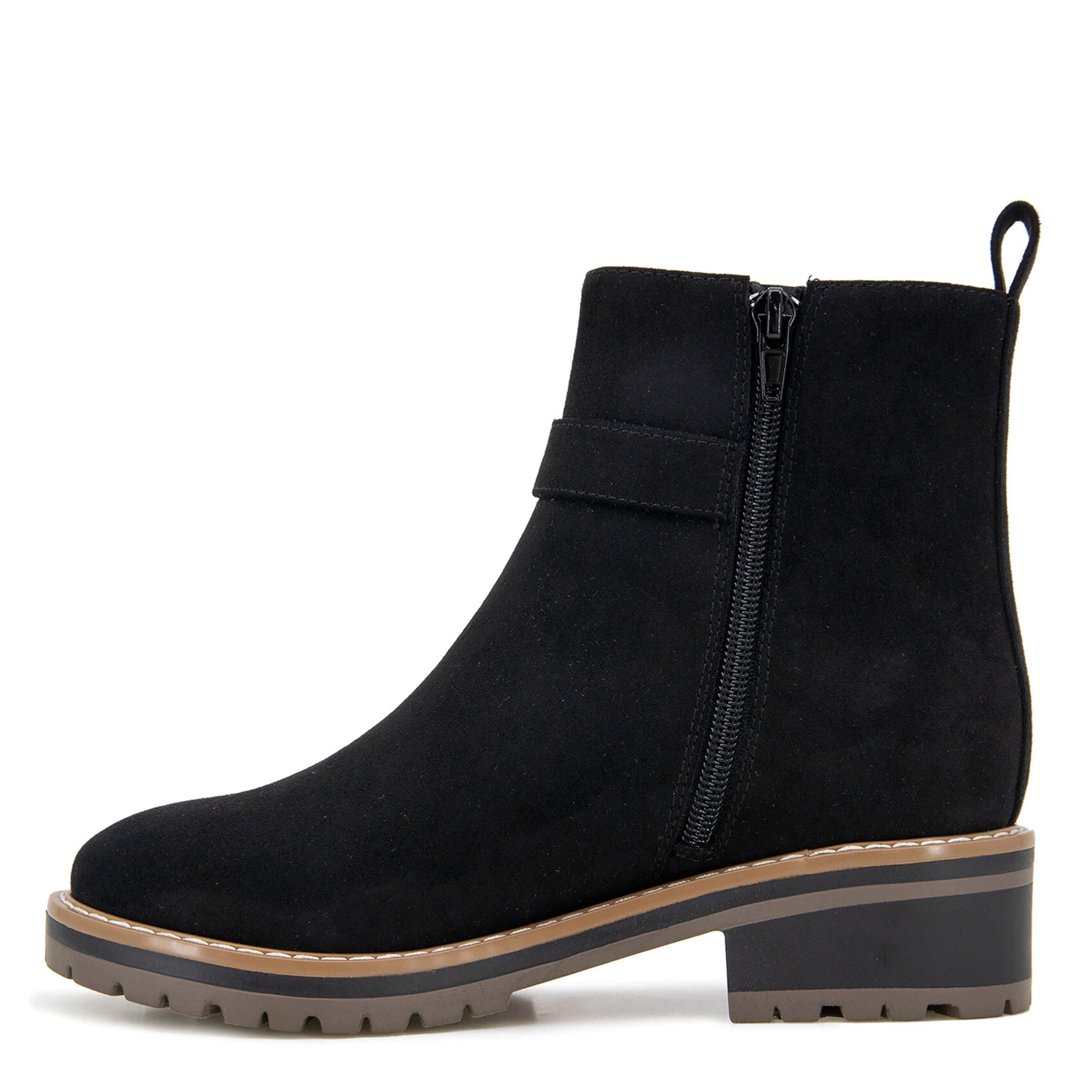 KENSIE-WOMENS KELLY CHELSEA ANKLE BOOT-BLACK & 