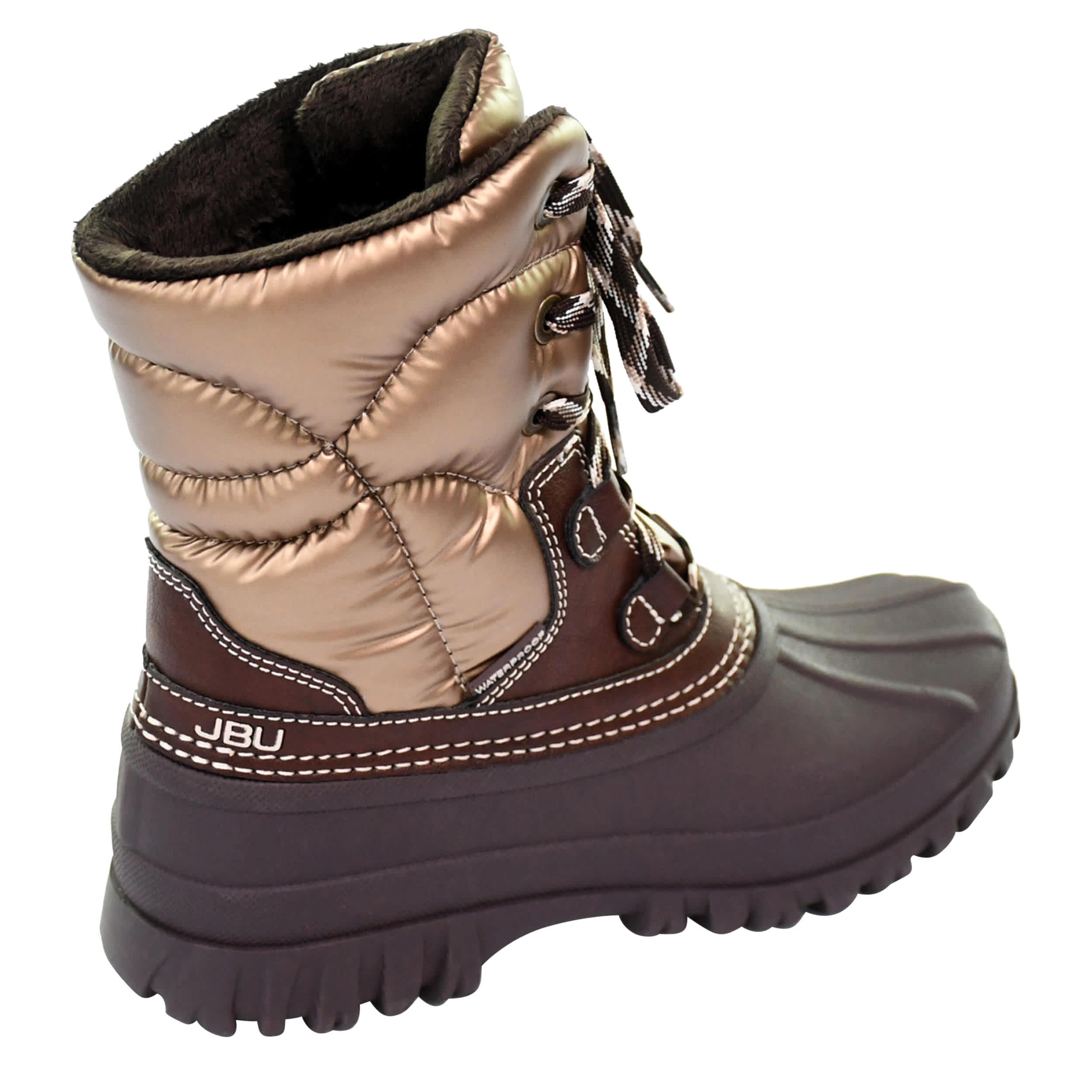 JBU-WOMENS CANYON WATERPROOF WEATHER BOOT-BRONZE & DARK BROWN