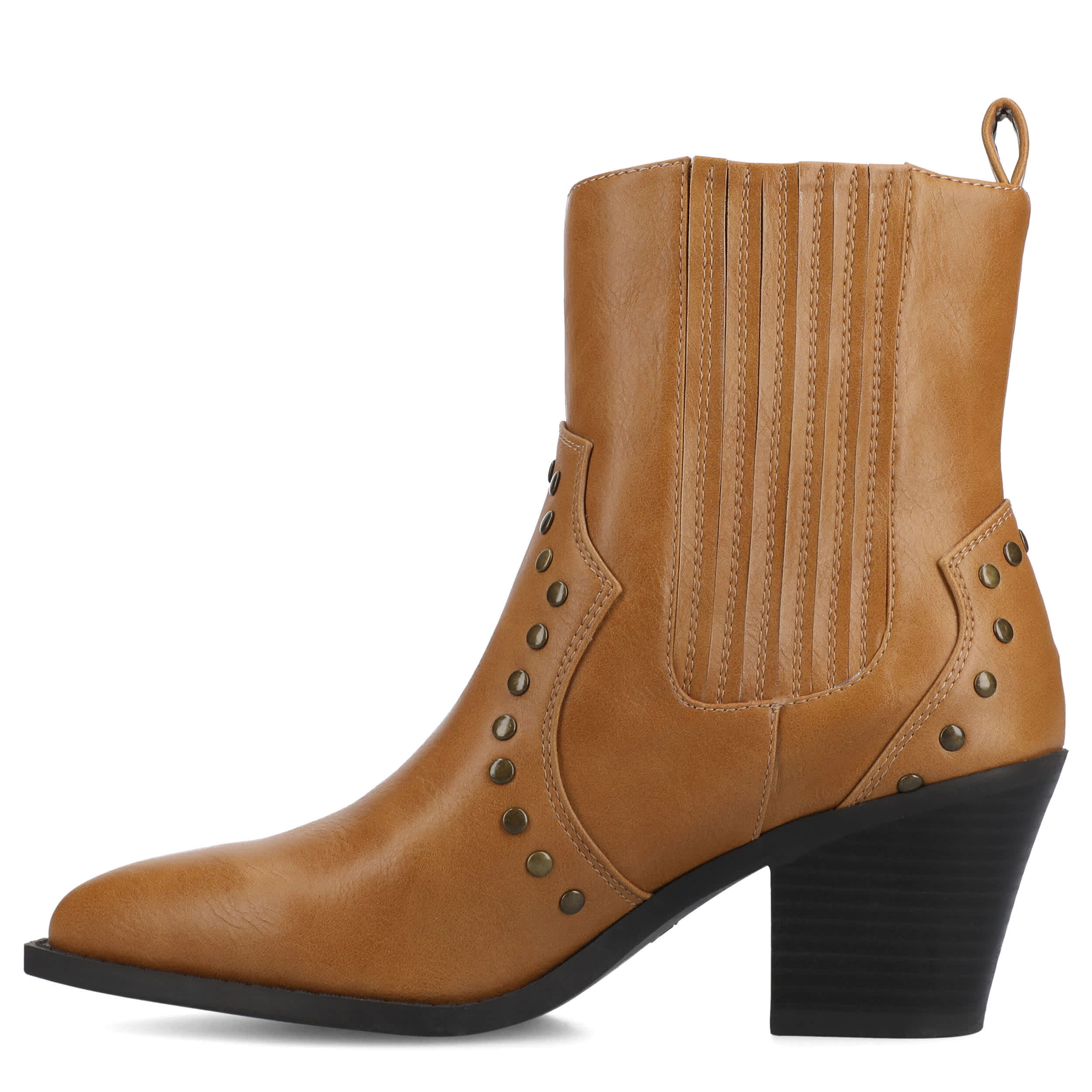 JOURNEE COLLECTION-WOMENS BRAYLEE WESTERN BOOT-TAN & 