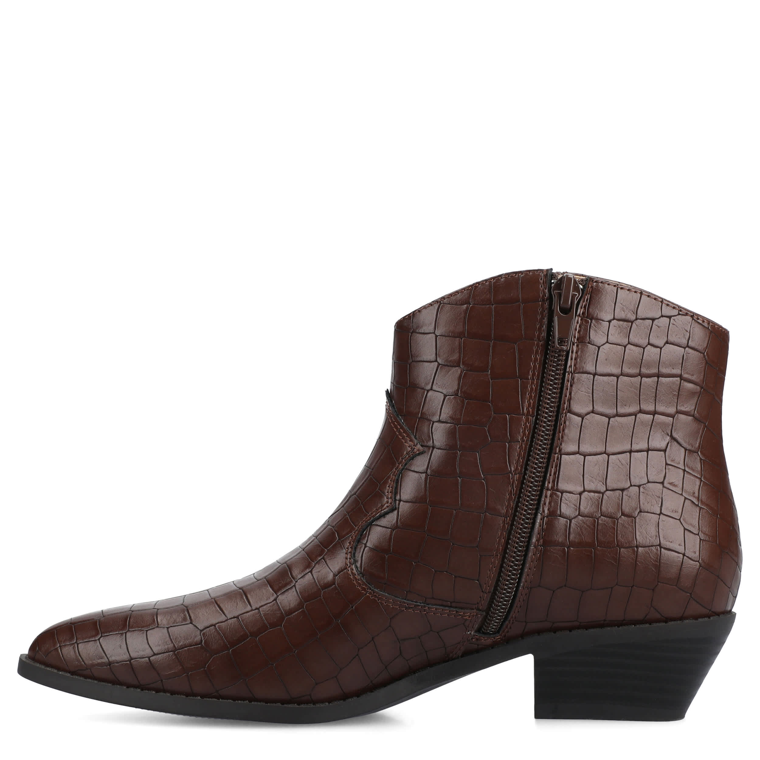 JOURNEE COLLECTION-WOMENS TALIAH WESTERN BOOT-BROWN & 