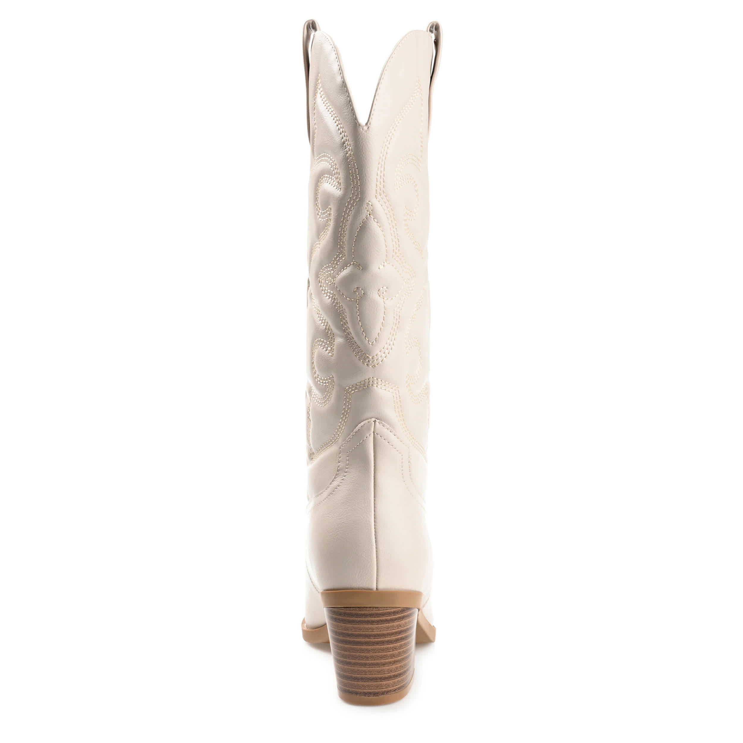 JOURNEE COLLECTION-WOMENS CHANTRY WESTERN BOOT-BEIGE & 