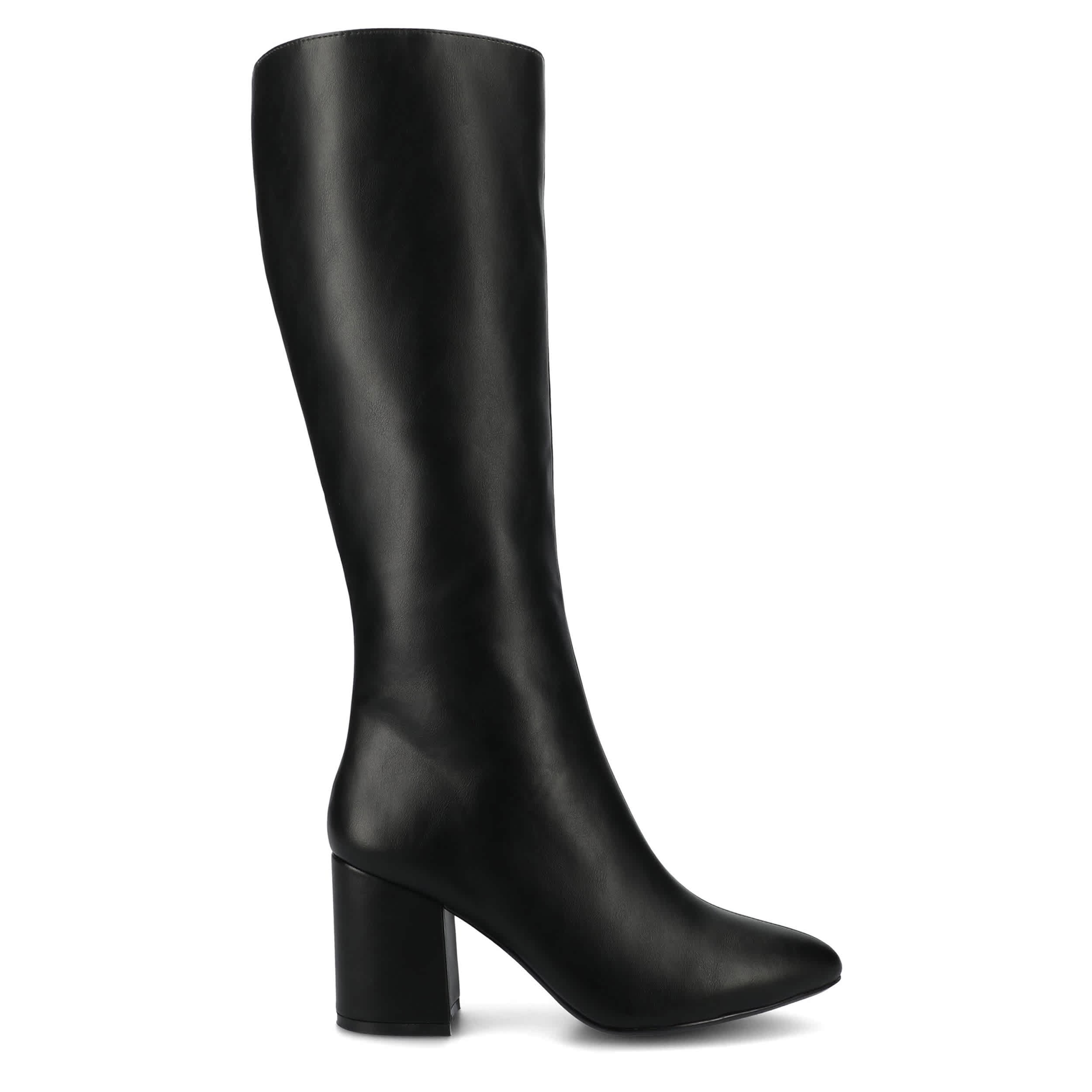 JOURNEE COLLECTION-WOMENS AMEYLIA WIDE CALF TALL BOOT-BLACK & 