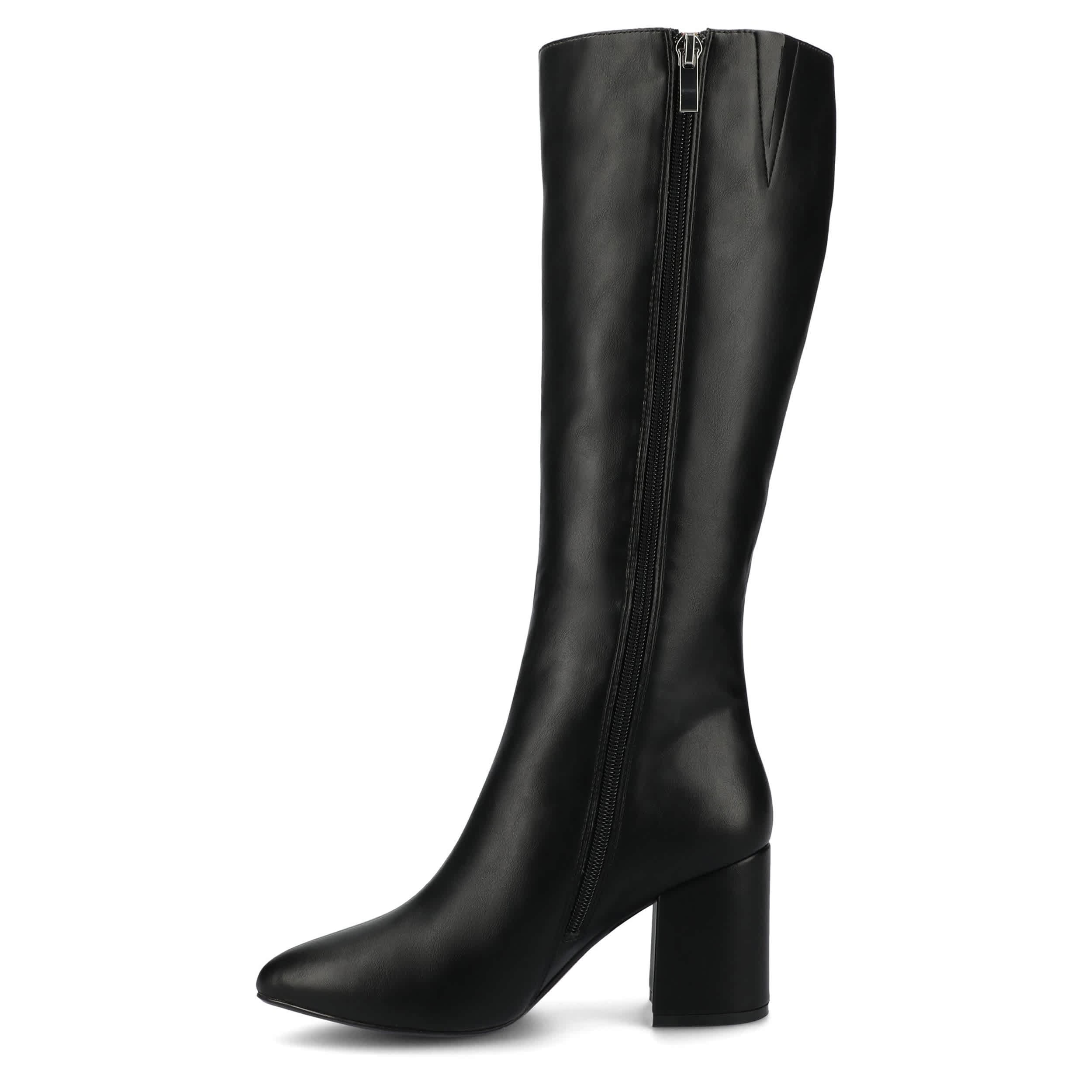 JOURNEE COLLECTION-WOMENS AMEYLIA WIDE CALF TALL BOOT-BLACK & 
