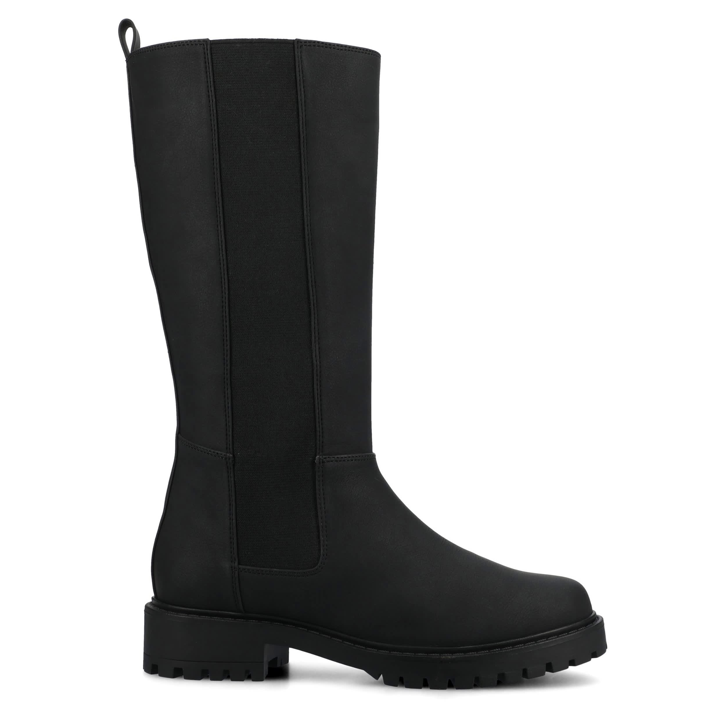 JOURNEE COLLECTION-WOMENS BRANDI EXTRA WIDE CALF BOOT-BLACK & 