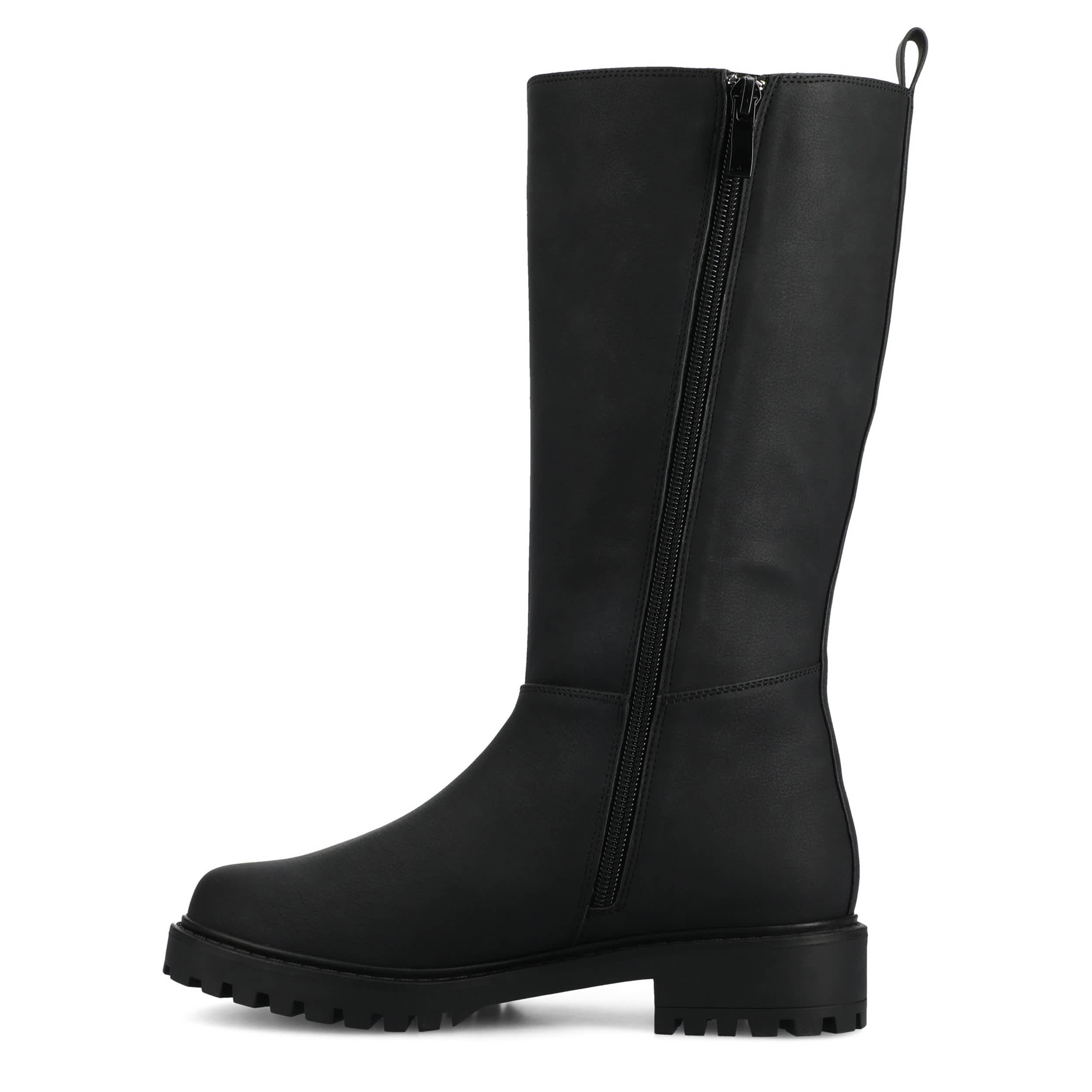 JOURNEE COLLECTION-WOMENS BRANDI EXTRA WIDE CALF BOOT-BLACK & 