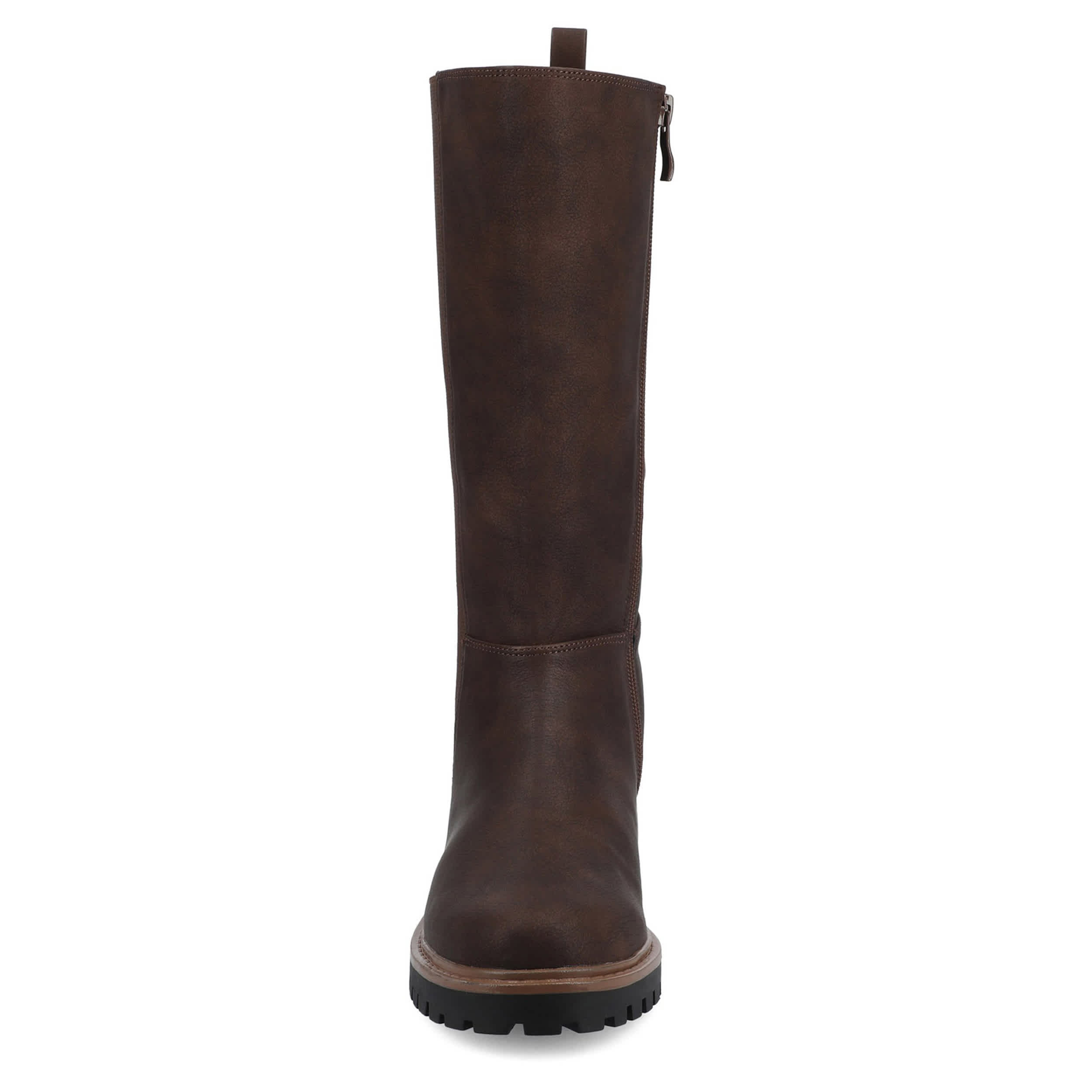 JOURNEE COLLECTION-WOMENS BRANDI EXTRA WIDE CALF BOOT-CHOCOLATE & 
