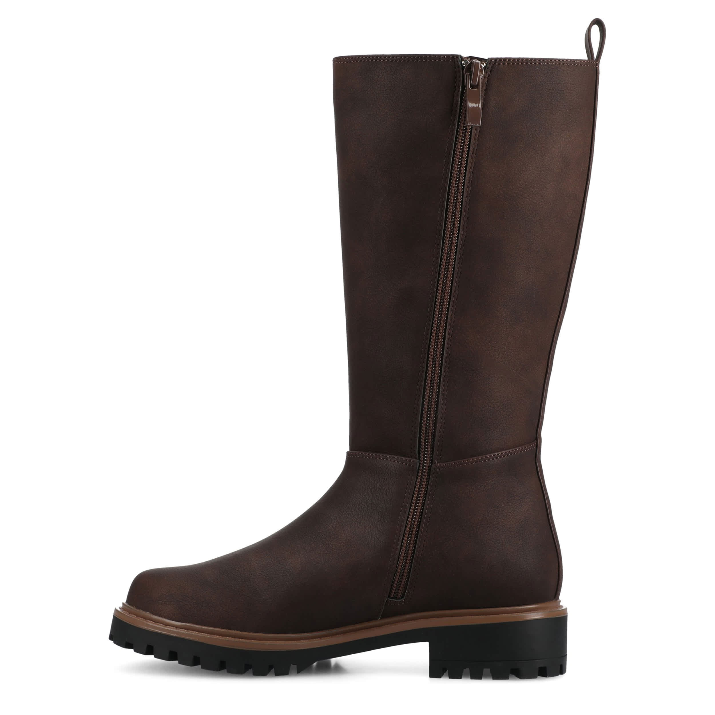 JOURNEE COLLECTION-WOMENS BRANDI EXTRA WIDE CALF BOOT-CHOCOLATE & 