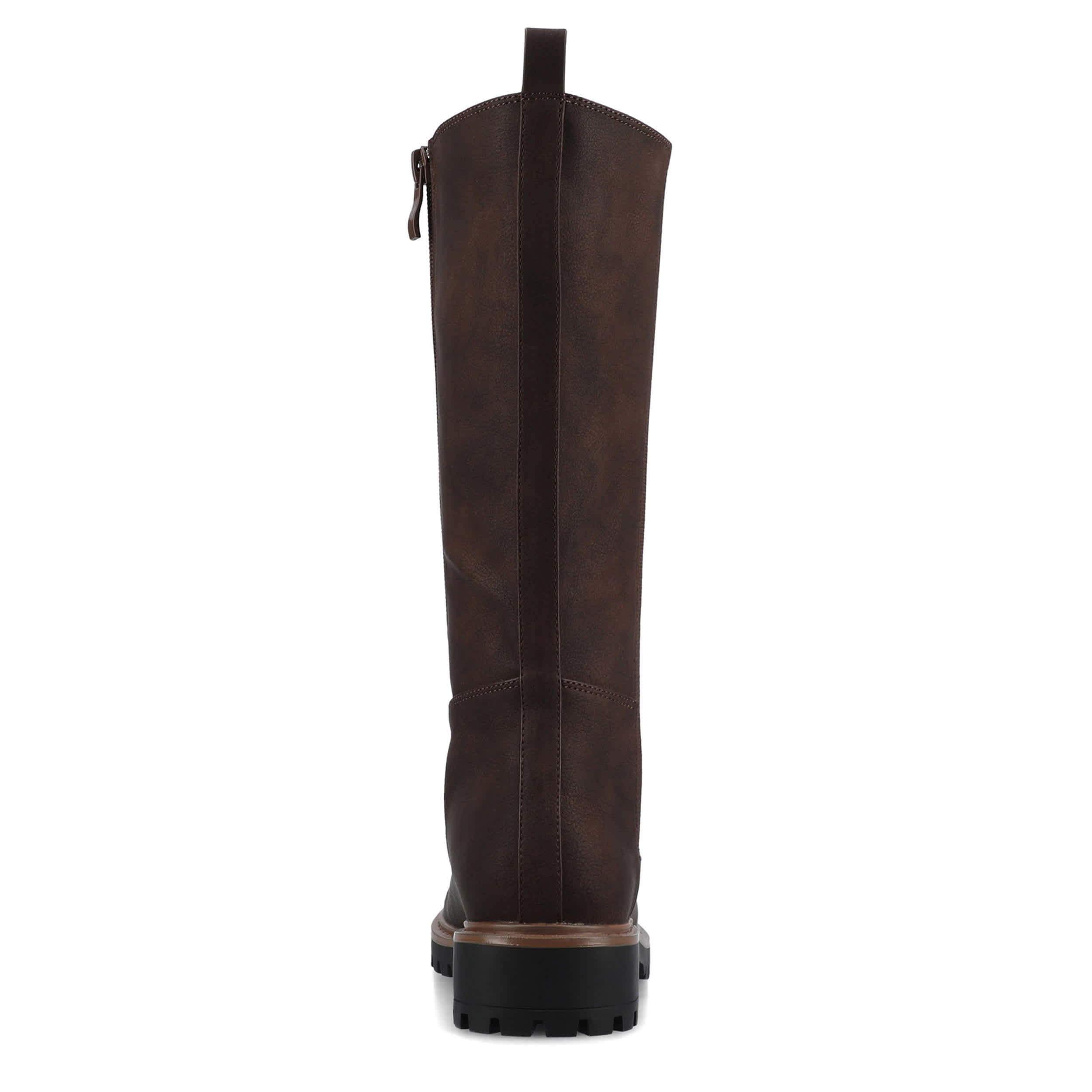 JOURNEE COLLECTION-WOMENS BRANDI EXTRA WIDE CALF BOOT-CHOCOLATE & 