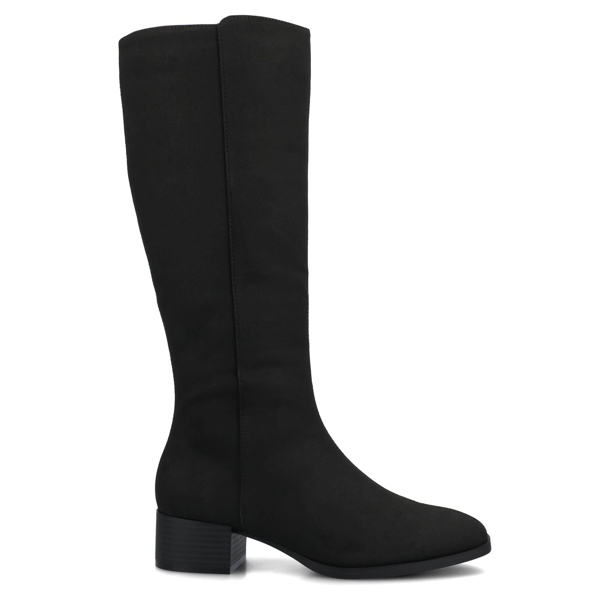 JOURNEE COLLECTION-WOMENS DEVRI WIDE CALF TALL BOOT-BLACK & 