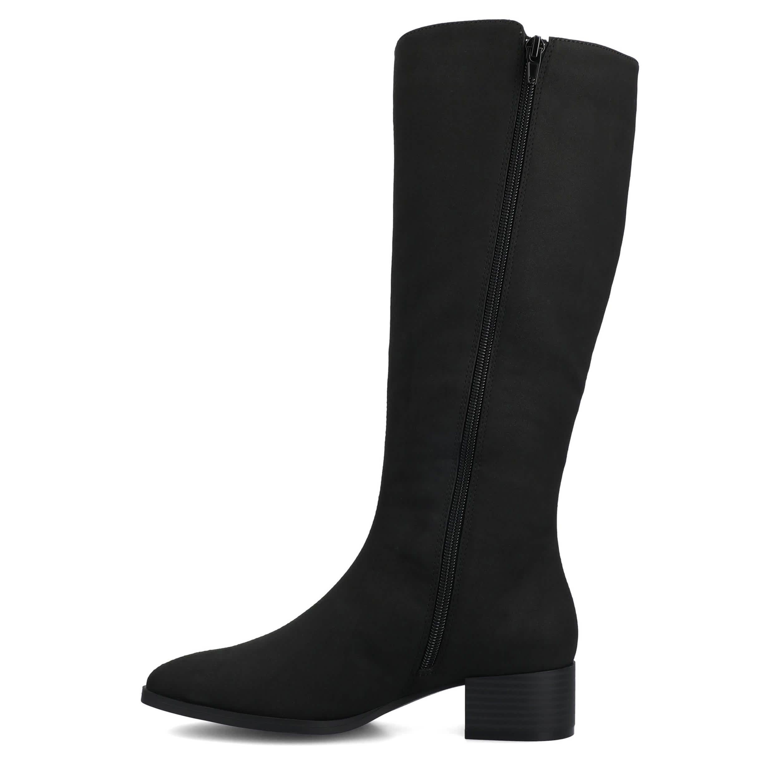 JOURNEE COLLECTION-WOMENS DEVRI WIDE CALF TALL BOOT-BLACK & 